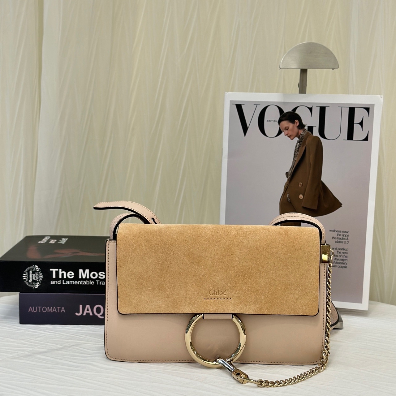 【預訂貨品】Chloe粉色拼麂皮faye