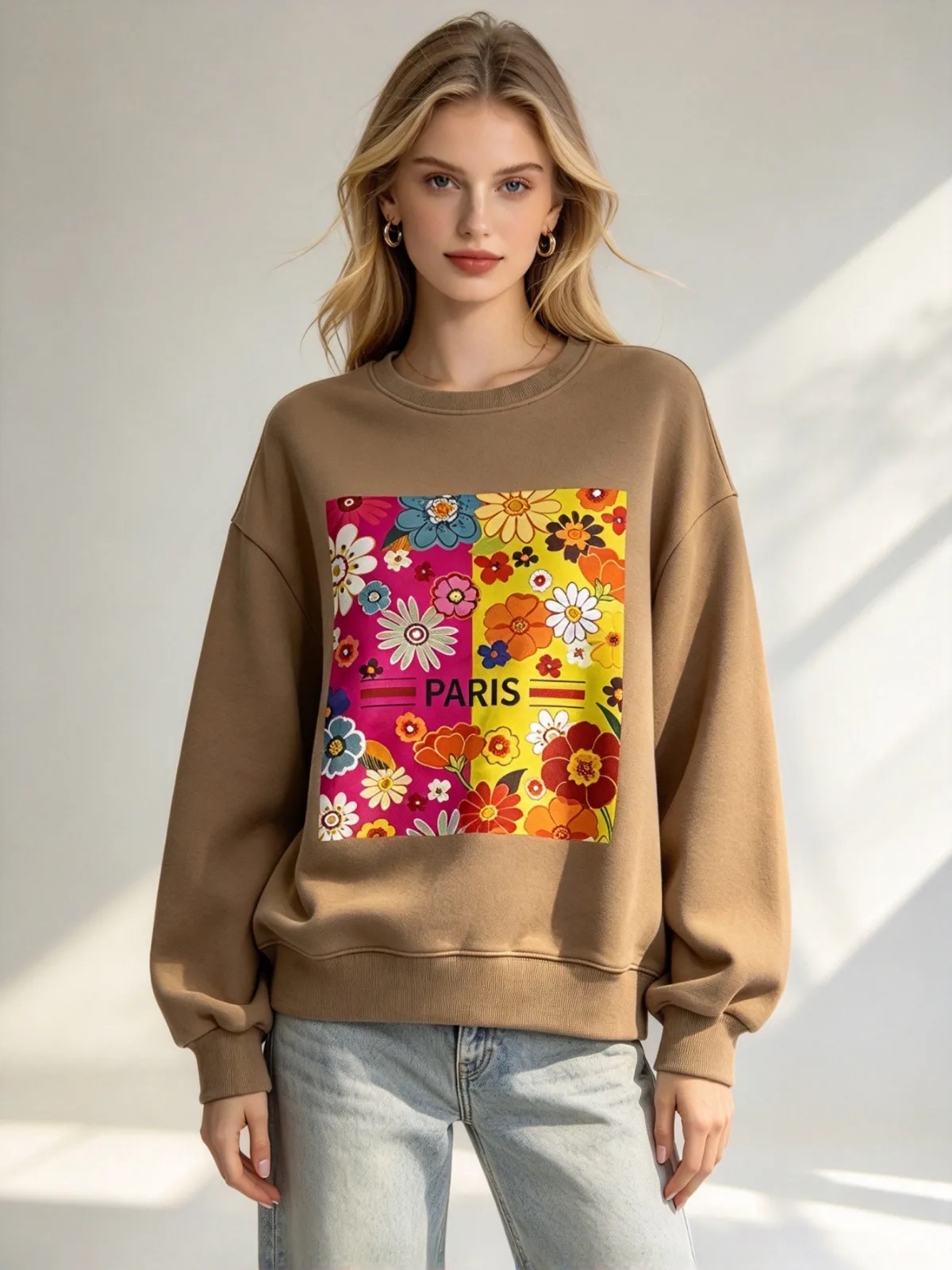[訂購］A047 Vibrant Floral Paris Sweatshirt