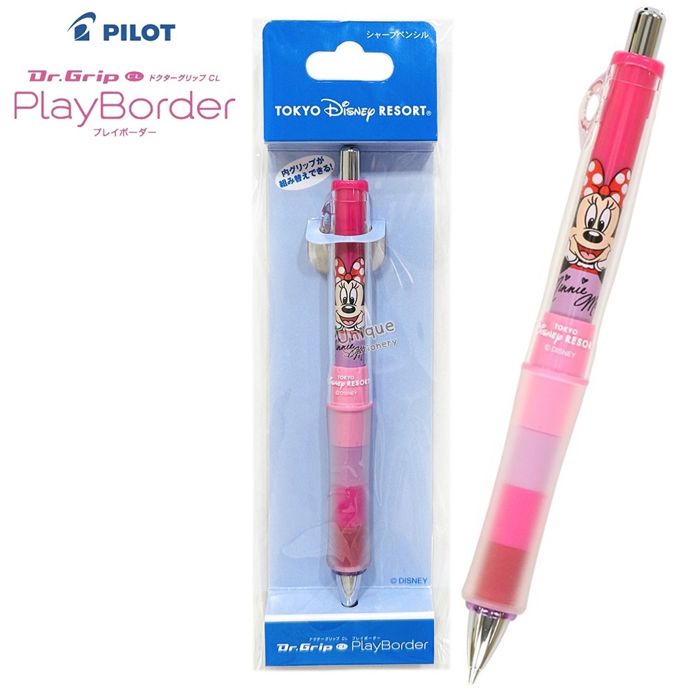 現貨｜【日本 Disney Store 限定】Minnie Mouse 米妮 日本製 Pilot Dr.Grip CL PlayBorder 0.5mm 鉛芯筆 (074439)
