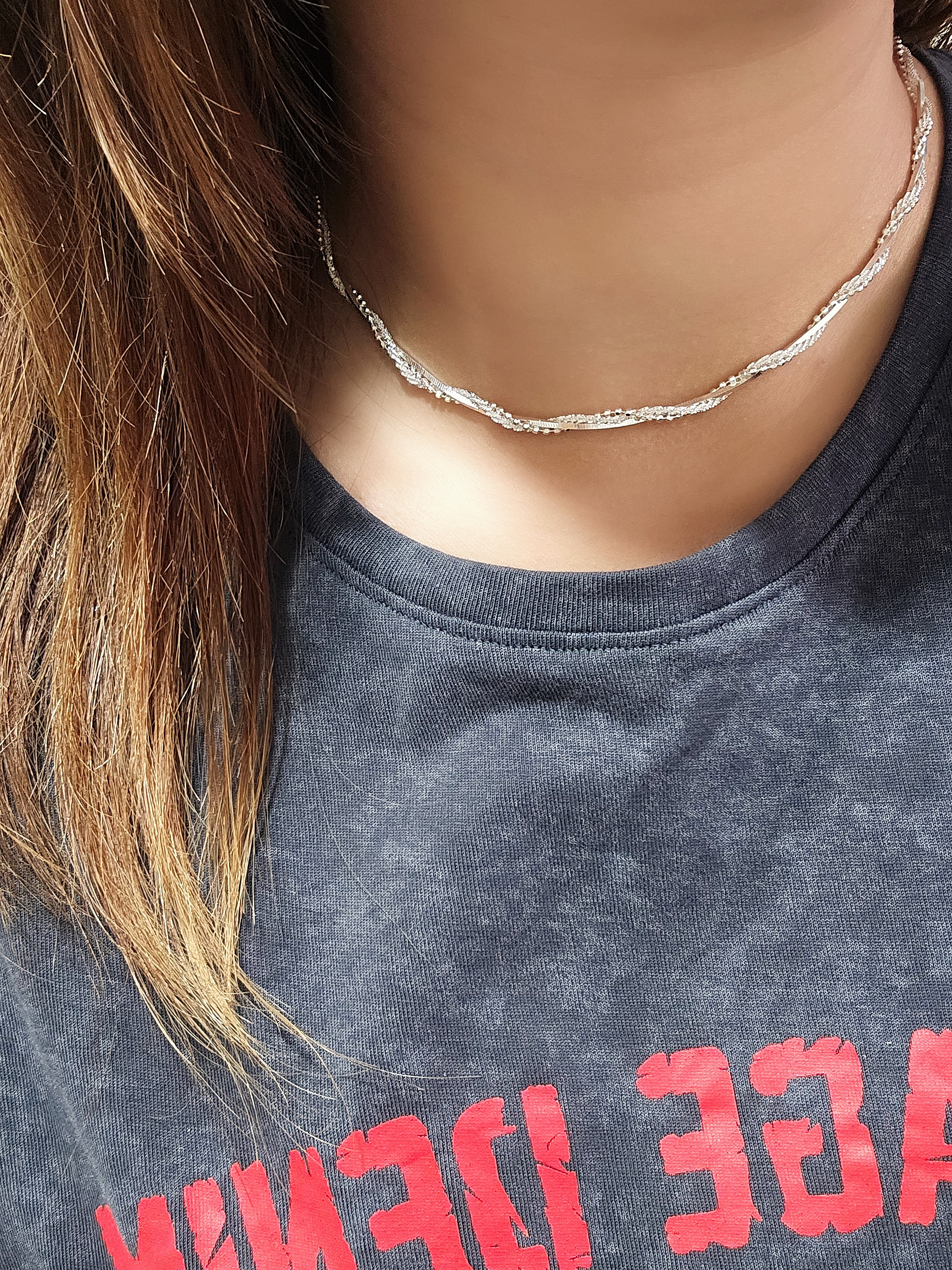 S925 - EN0117 Aurora Twist Necklace