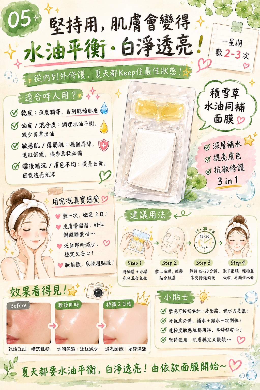 27//7出貨 《日本水油修復面膜》8片