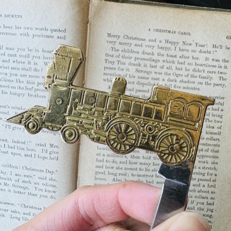 Vintage C.a. 1970s Brass Steam Locomotive Pocket Knife /Stainless Steel Blade (MT2183)