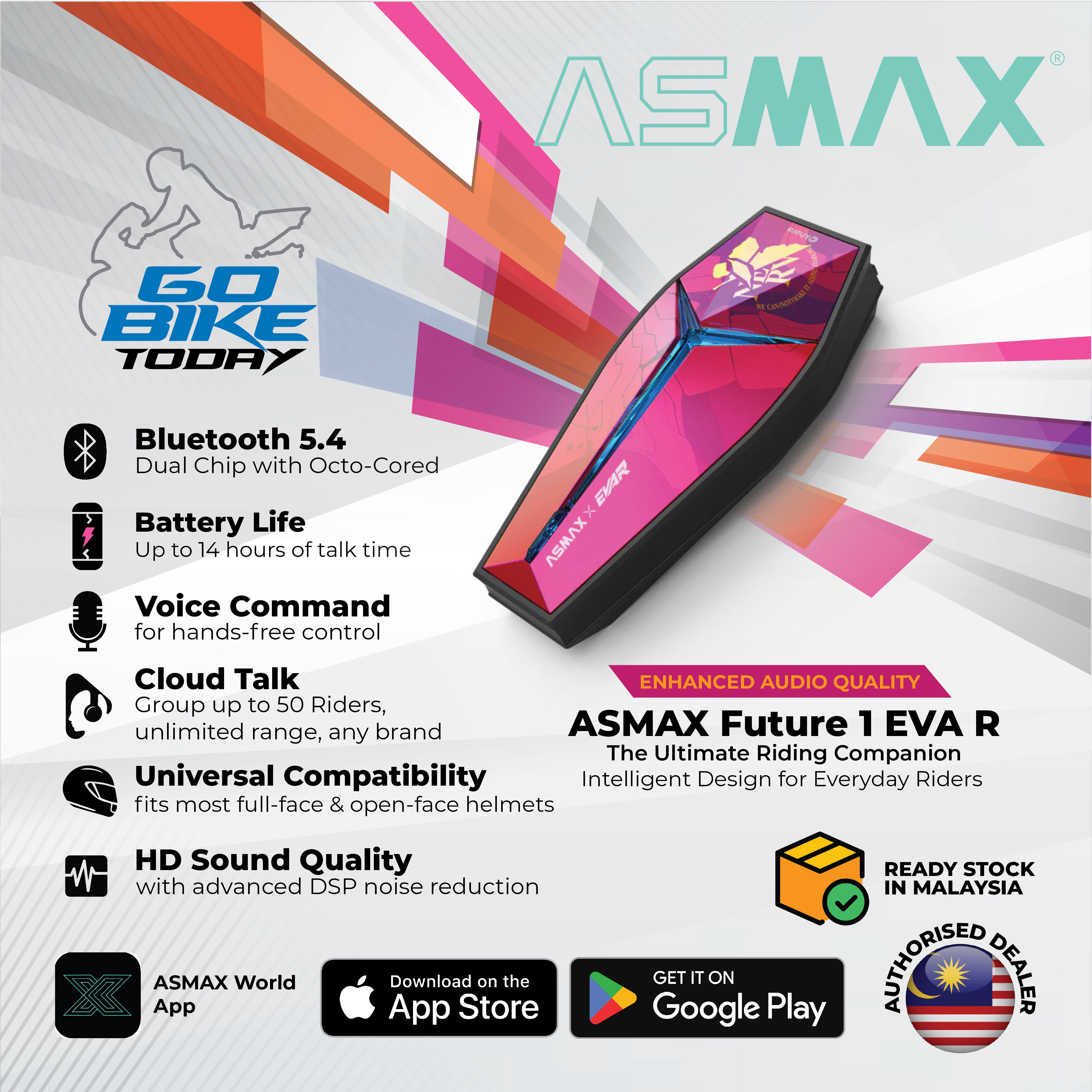  ASMAX MESH INTERCOM - Future 1 X EVA R  [MCMC APPROVED]