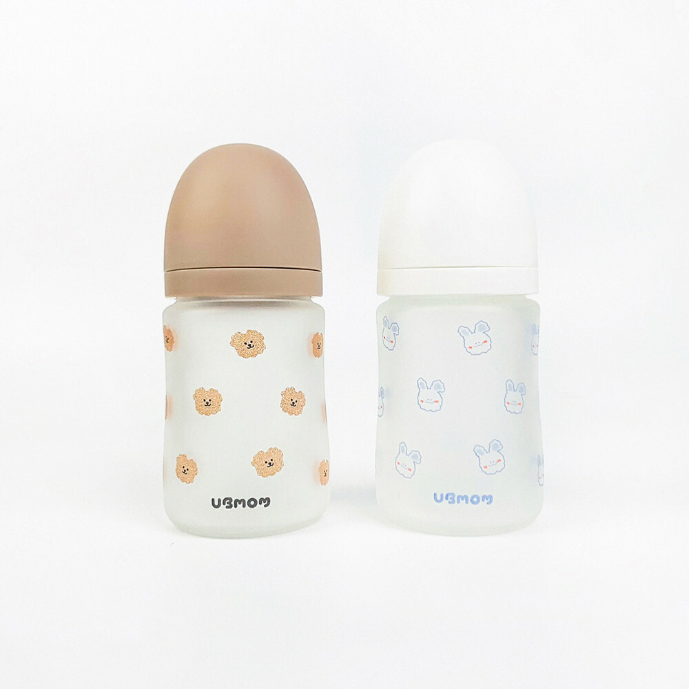 UBMOM 矽膠玻璃奶瓶（含自選尺寸矽膠奶嘴頭2個）