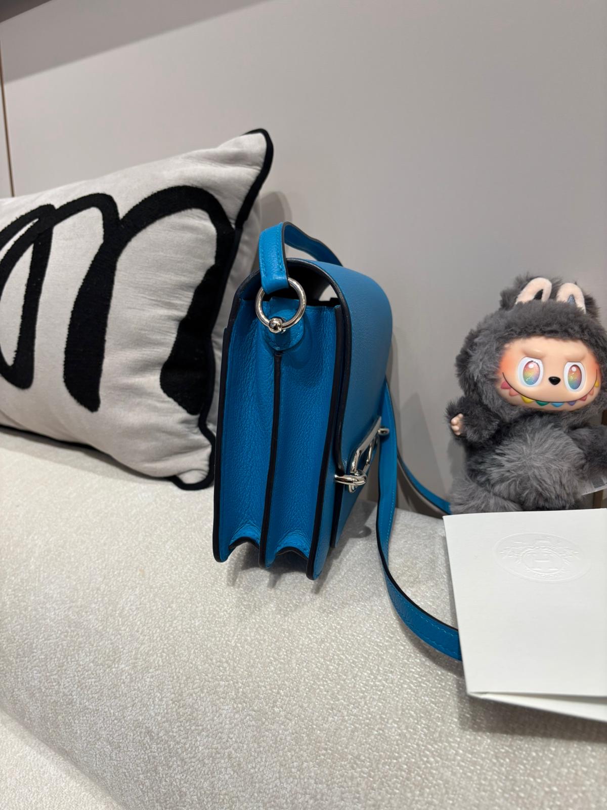 Hermes mini roulis,blue frida,STAMP Z 100%Authentic,98%new ✅收據✅dust bag✅box