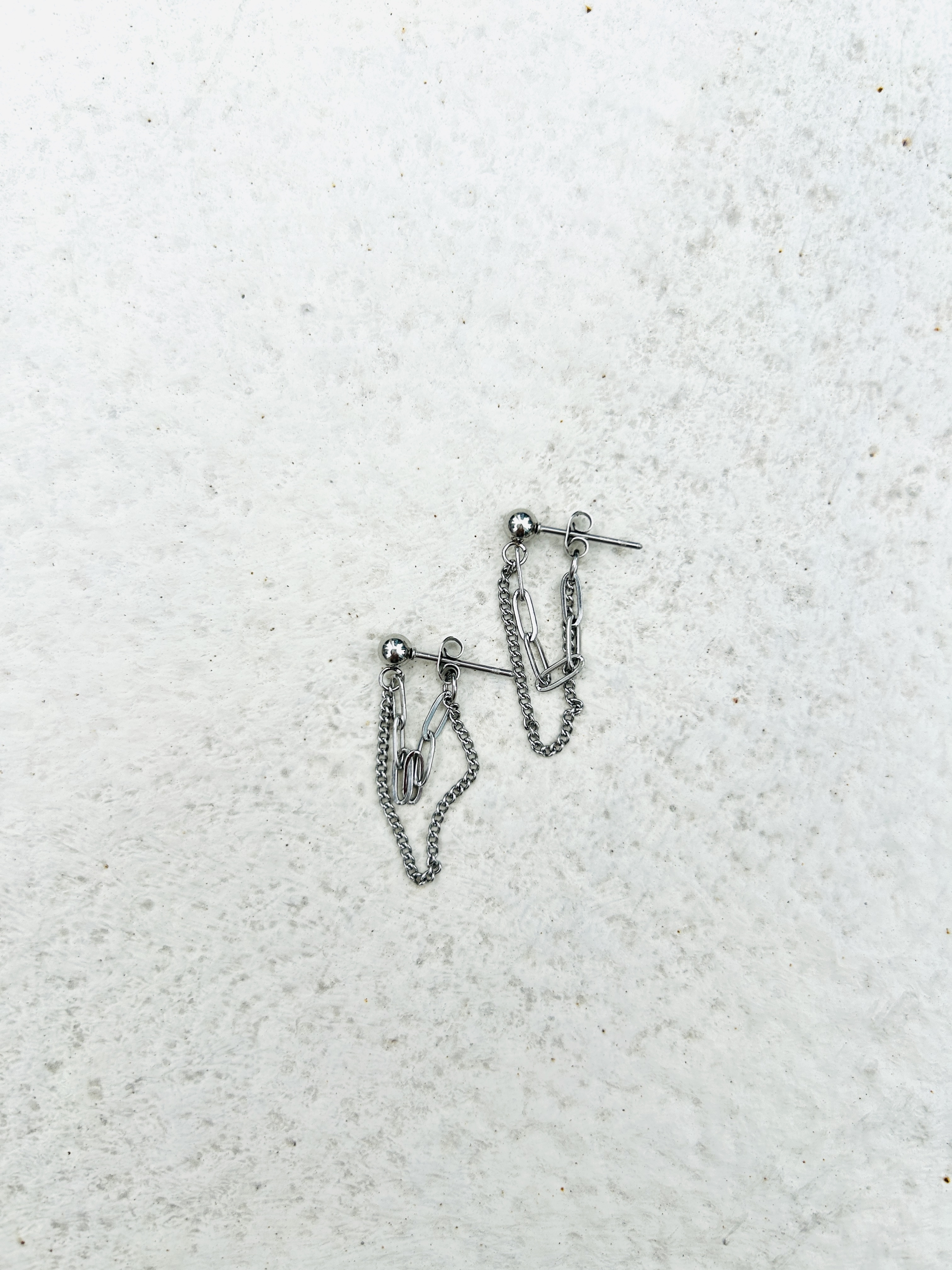 Silver chain earring