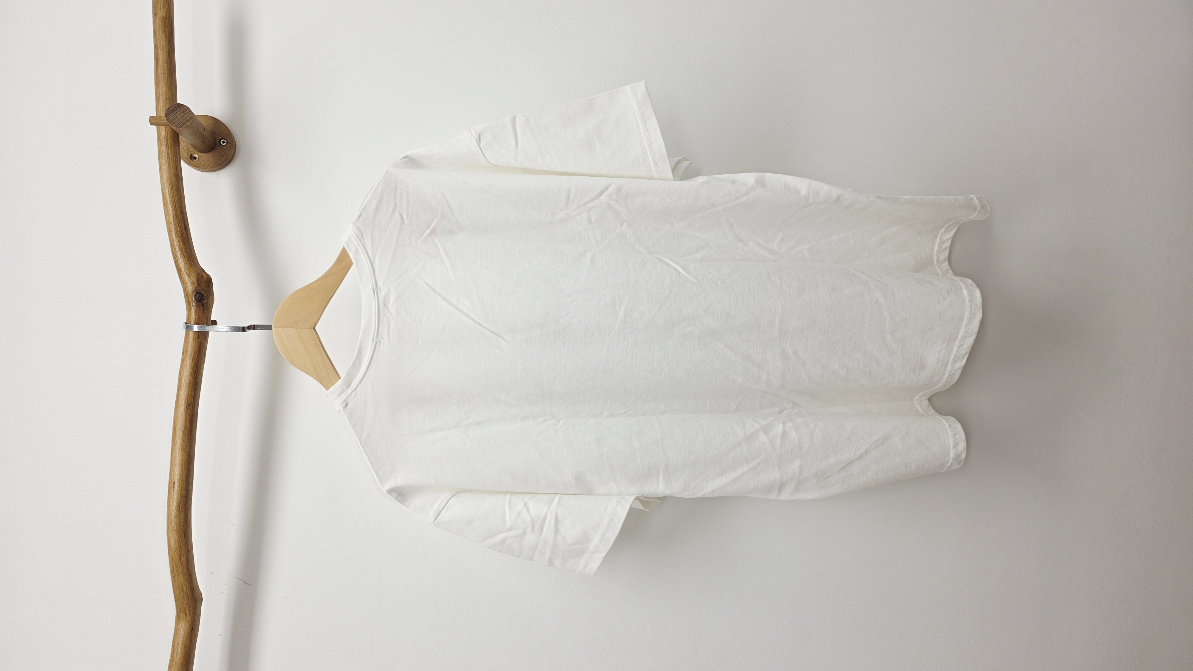 韓國米白拼大貓貓印圖中長Tee