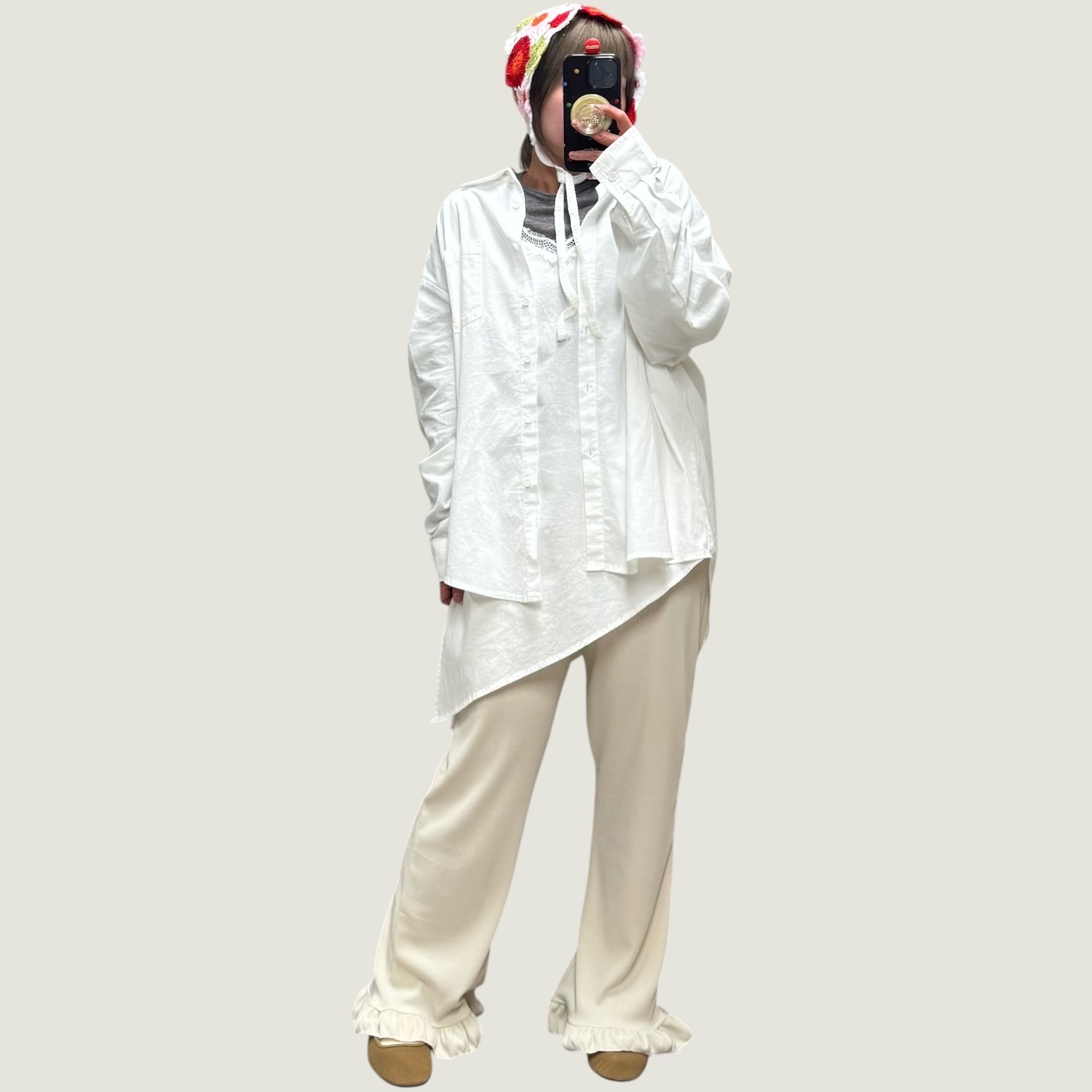 221044 麻料闊長恤