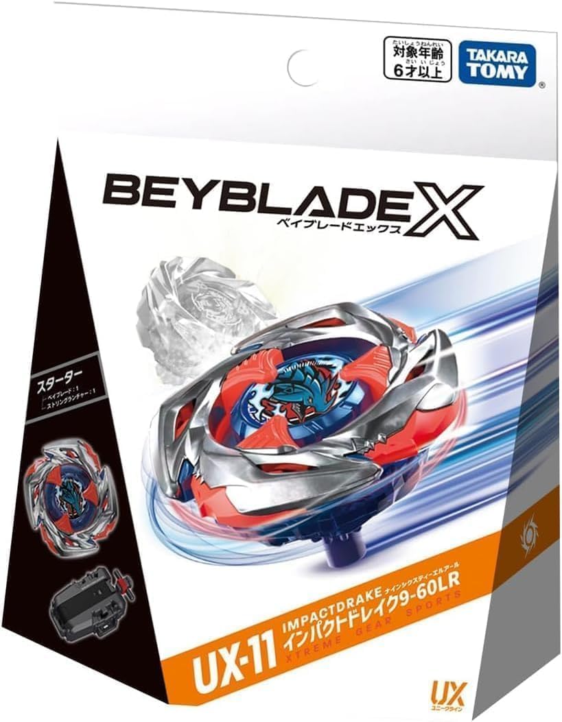 港版現貨 Takara Tomy 爆旋陀螺X Beyblade X - UX-11 衝擊龍神 9-60LR (附發射器)