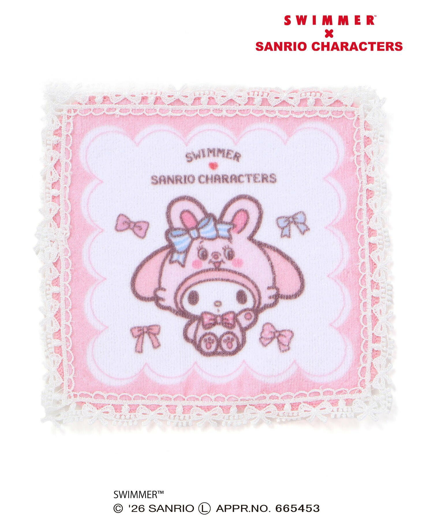 🇯🇵預訂 日本直送🇯🇵Slap Slip x Swimmer x Sanrio系列四色人物圖案蕾絲花邊毛巾手巾手帕