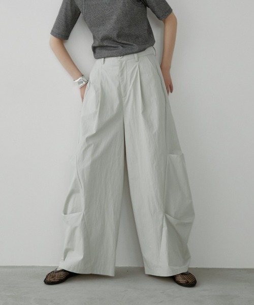 立體褶襉寬褲【JP012】