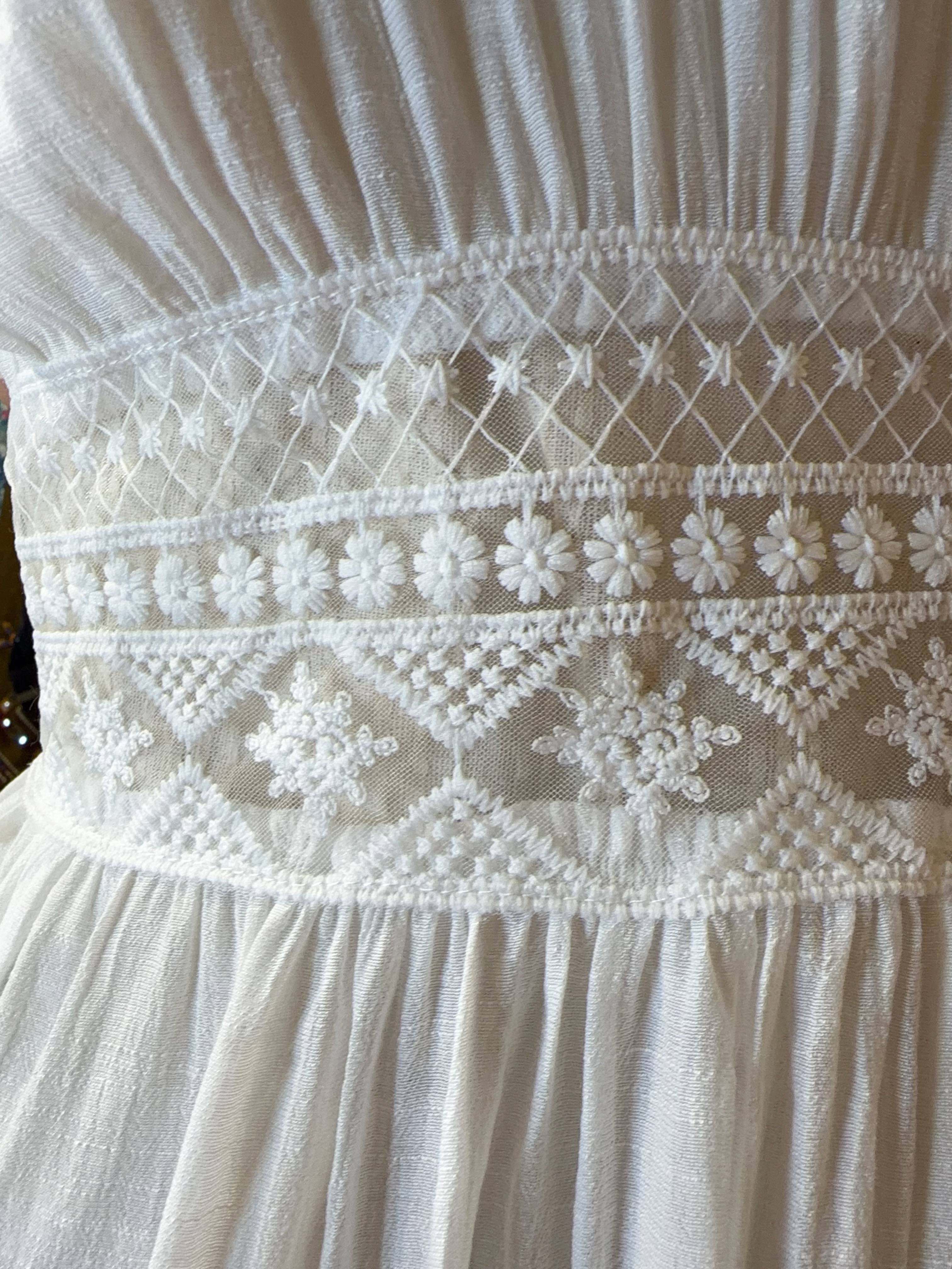 2012 Powder White See-Thro Lace Jacket 50" 