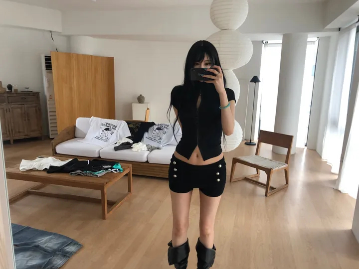 Mock Neck Slim-Fit Top