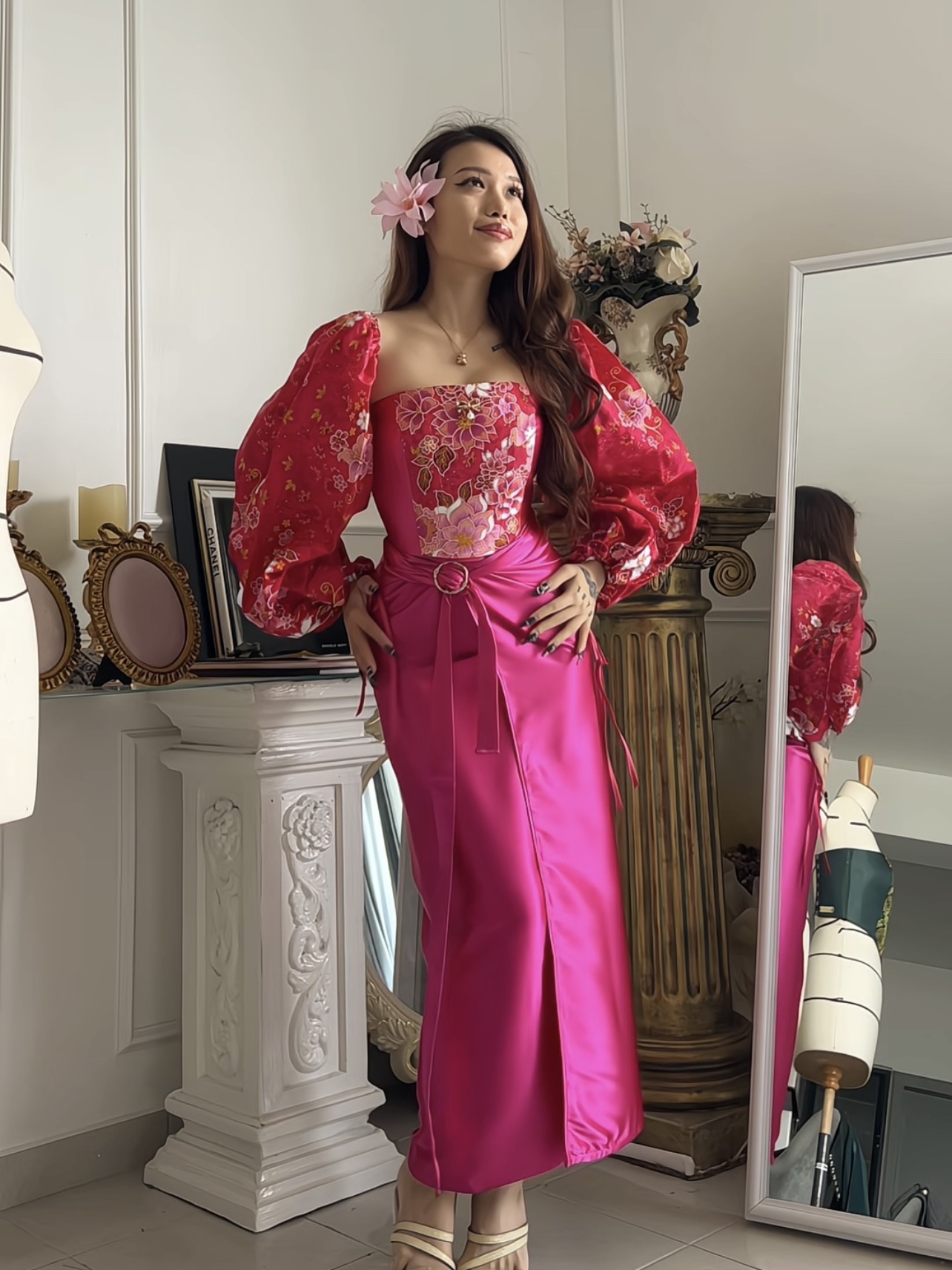 Batik Corset Set in Hot Pink - Limited Edition