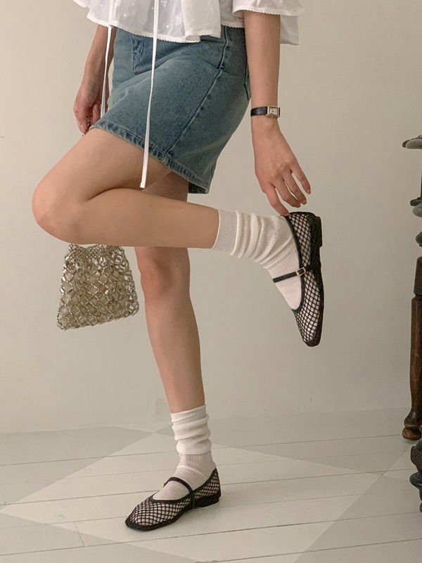 Netted Ballet Maryjane (3 colors)