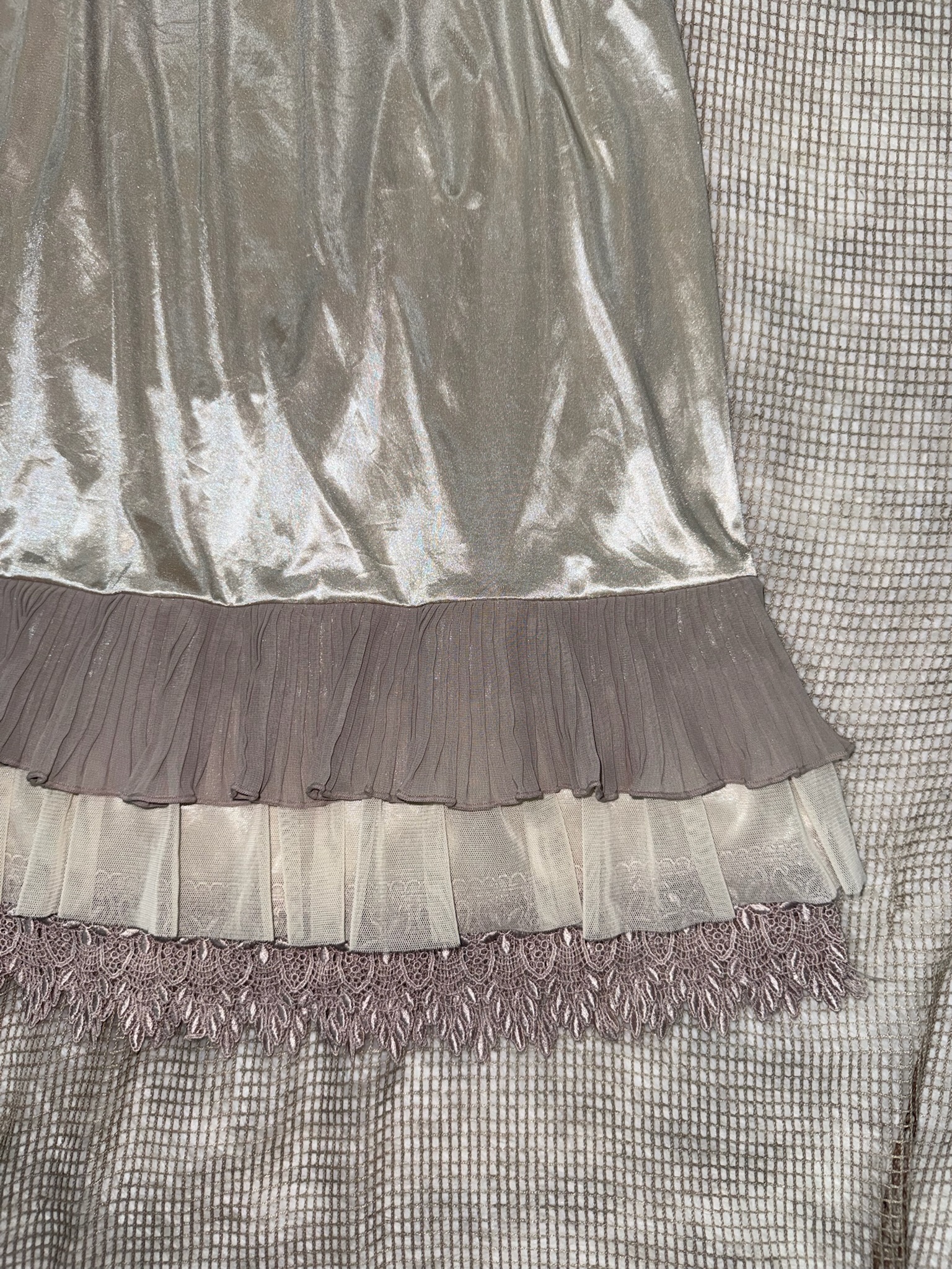 Champagne Gold Silk-Like Slip Skirt
