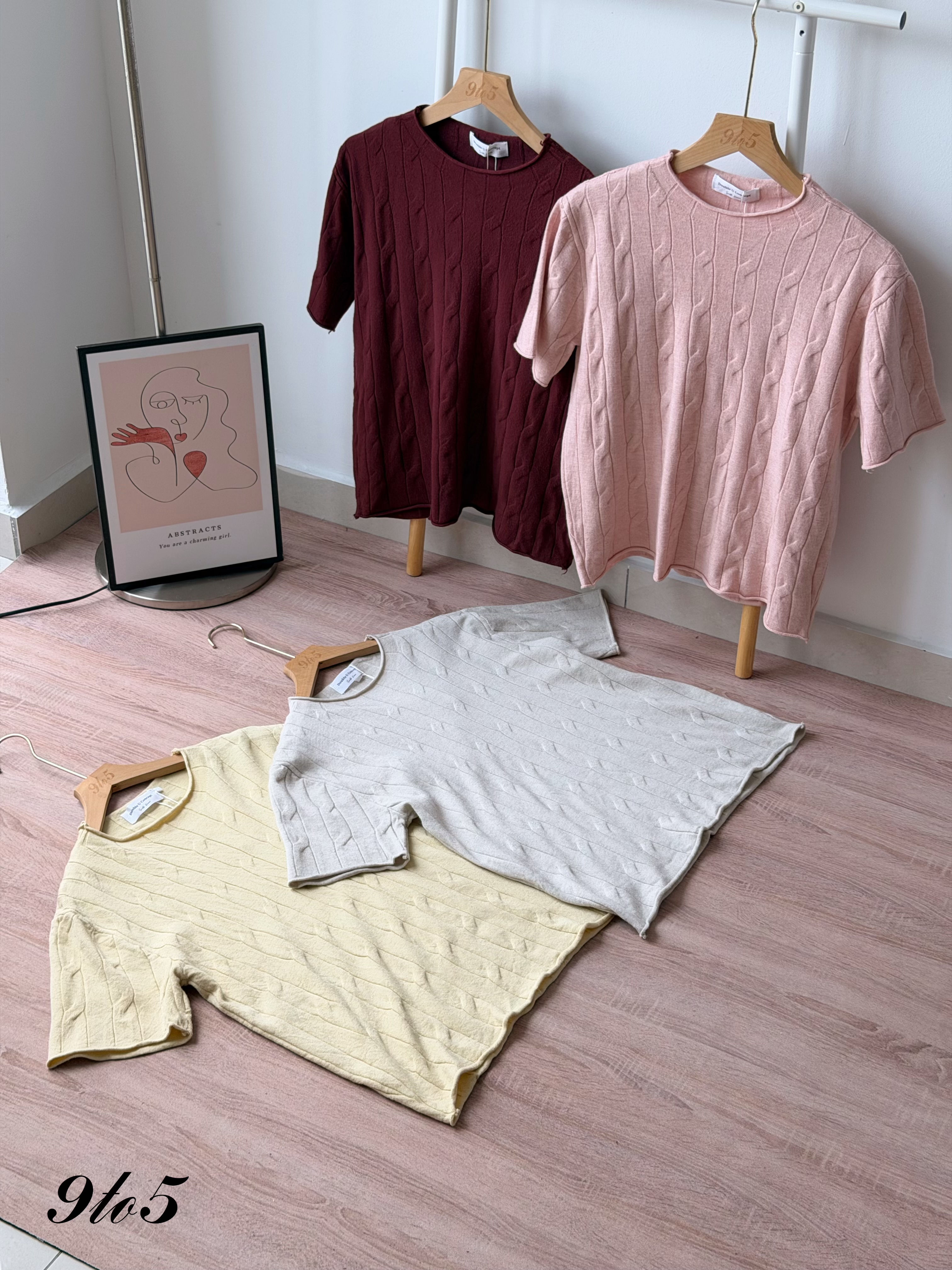 T4999 Mock Neck Cable Knit Top - 4 Colors 