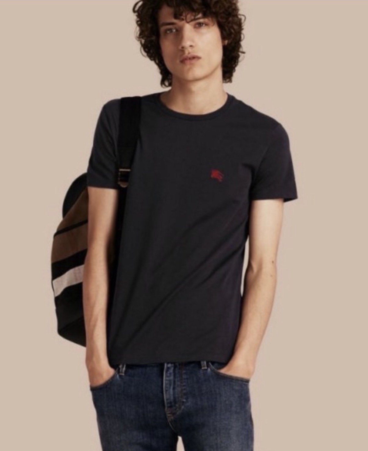 Burberry 經典車花logo tee 黑色tee m
