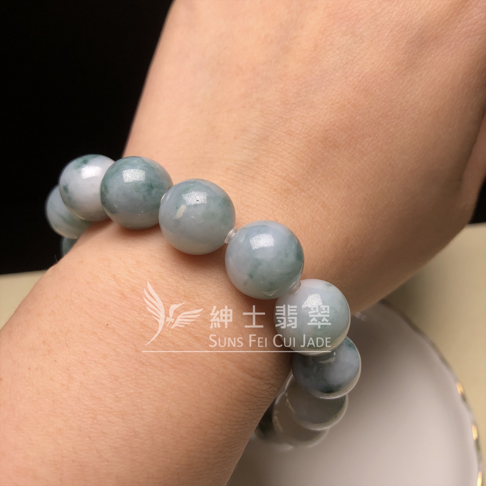 飄綠花手串13mm  CA00605