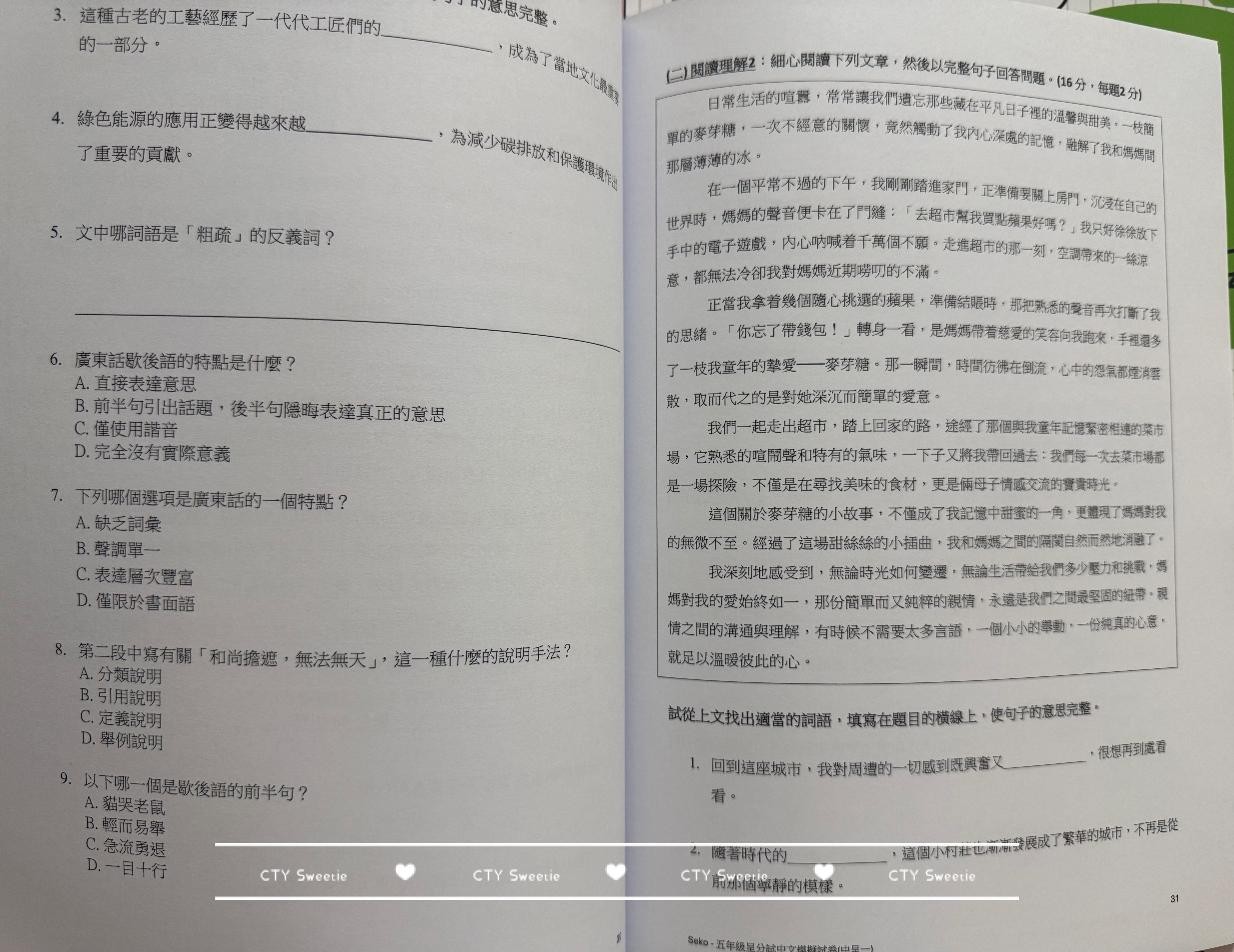 呈分試操卷套餐-中英數呈一二三共9本