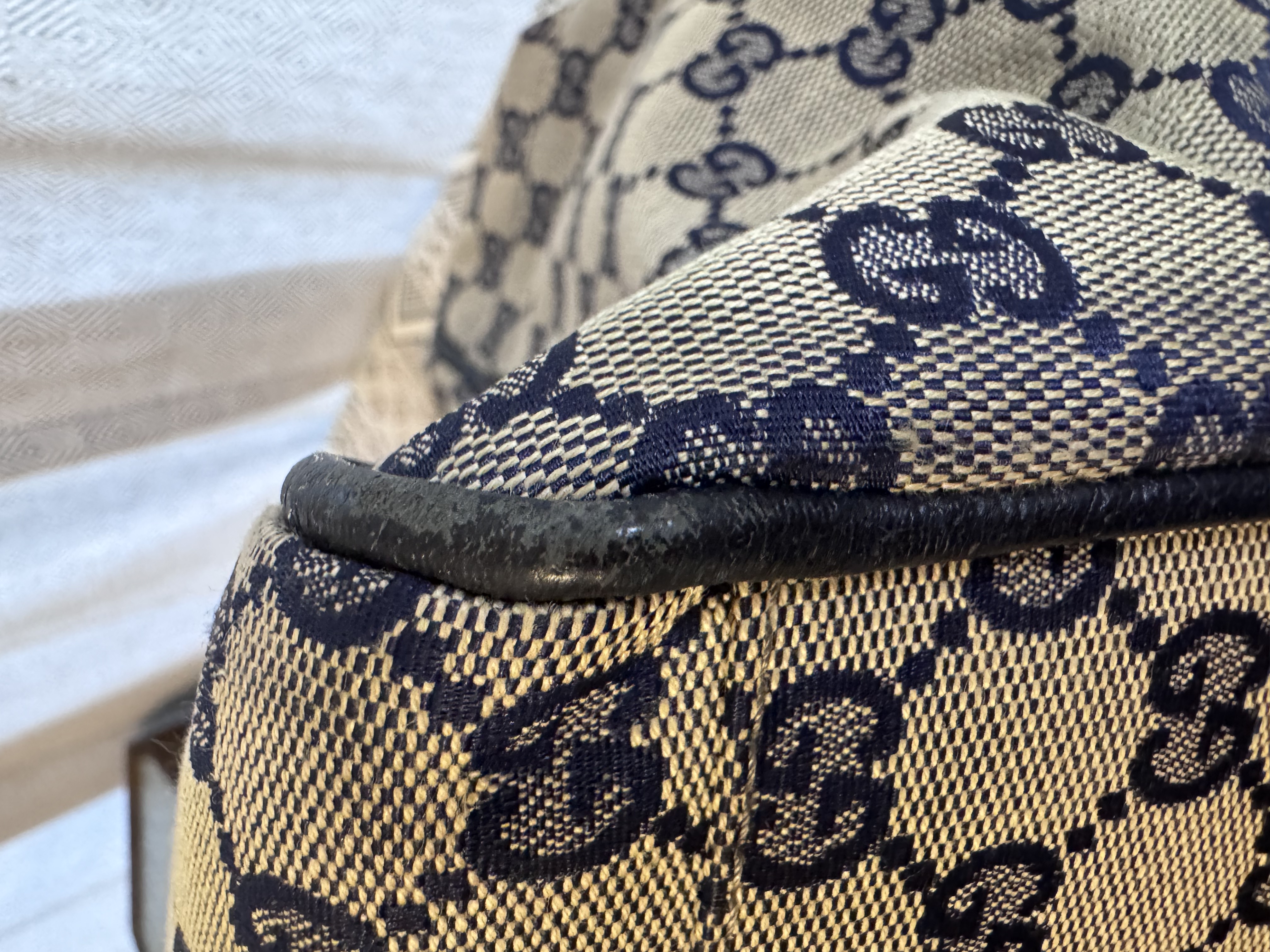 Gucci Vintage GG Supreme Sherry Line Top Travel Bag