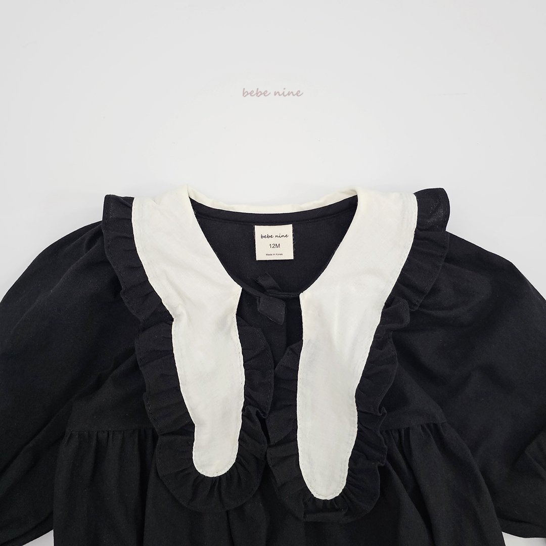 🌸預訂 韓國直送🌸🇰🇷Bebenine兩色荷葉花邊領巾寬鬆長袖包屁衣