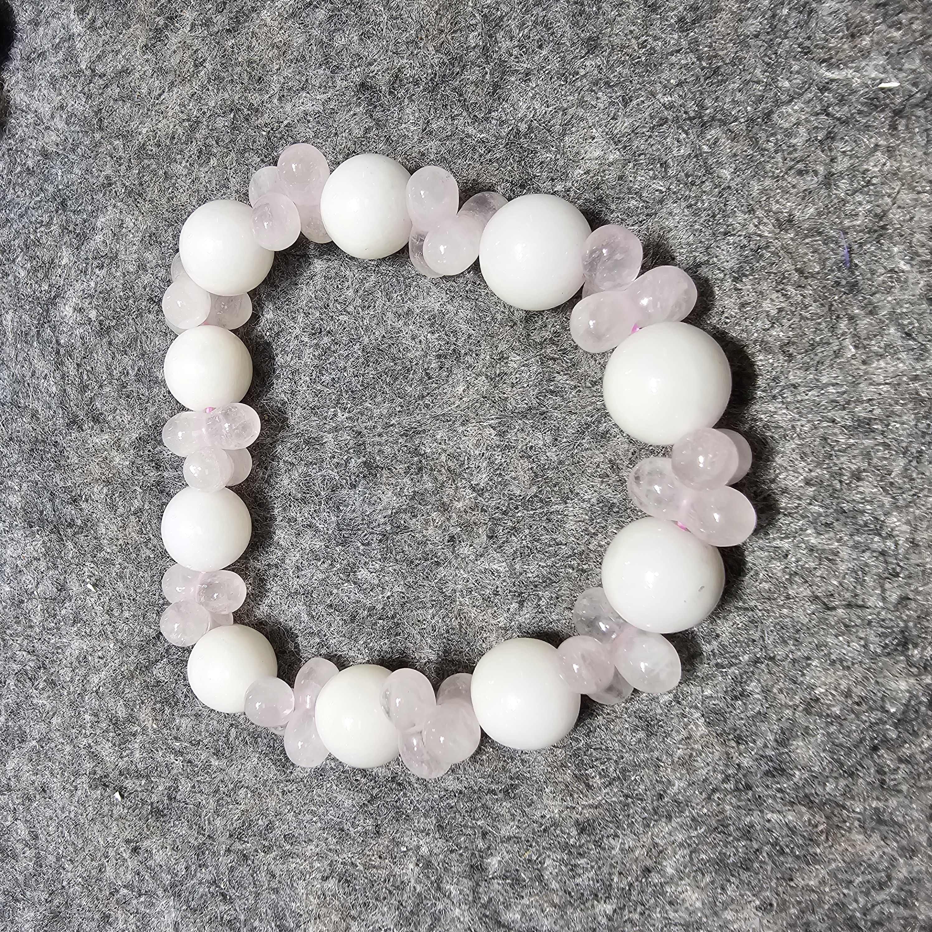 白東寧玉粉紅晶骨珠手鏈