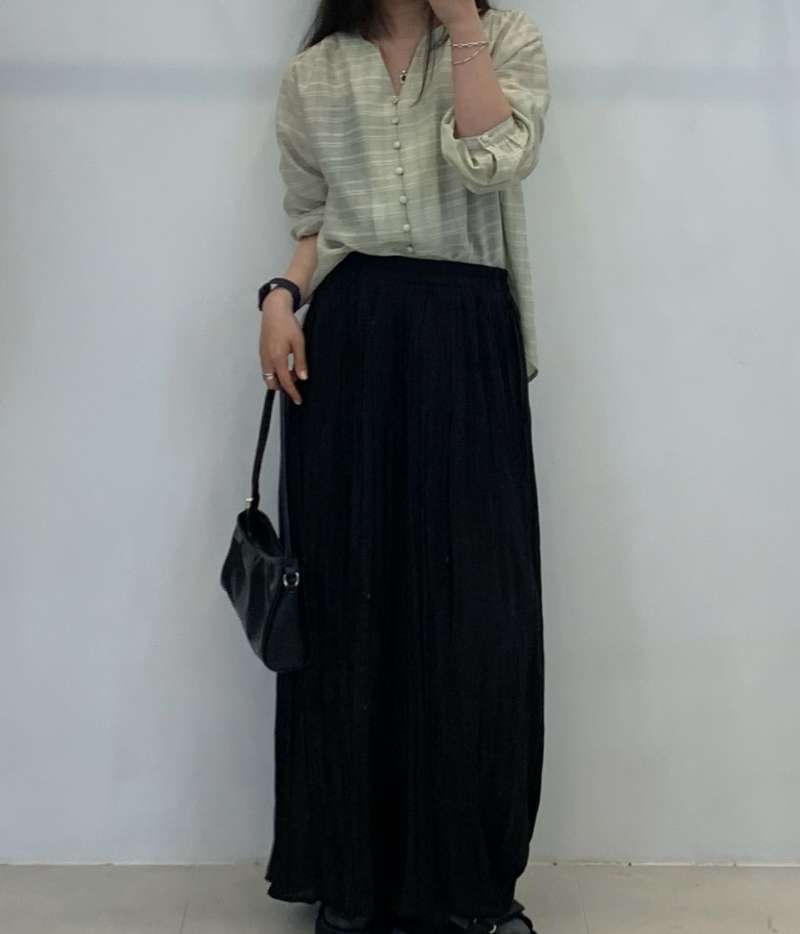 FP12_04  百摺闊褲 (3色)