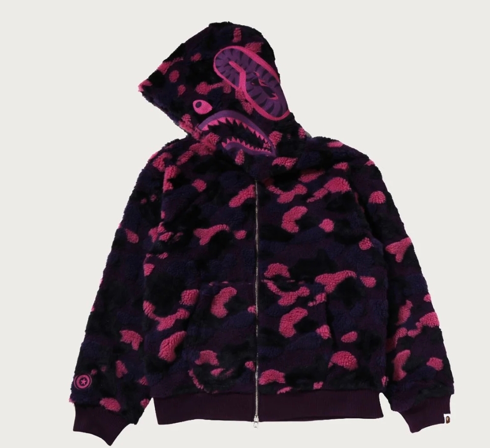 10.17 BAPE color camo shark BOA zip hoodie