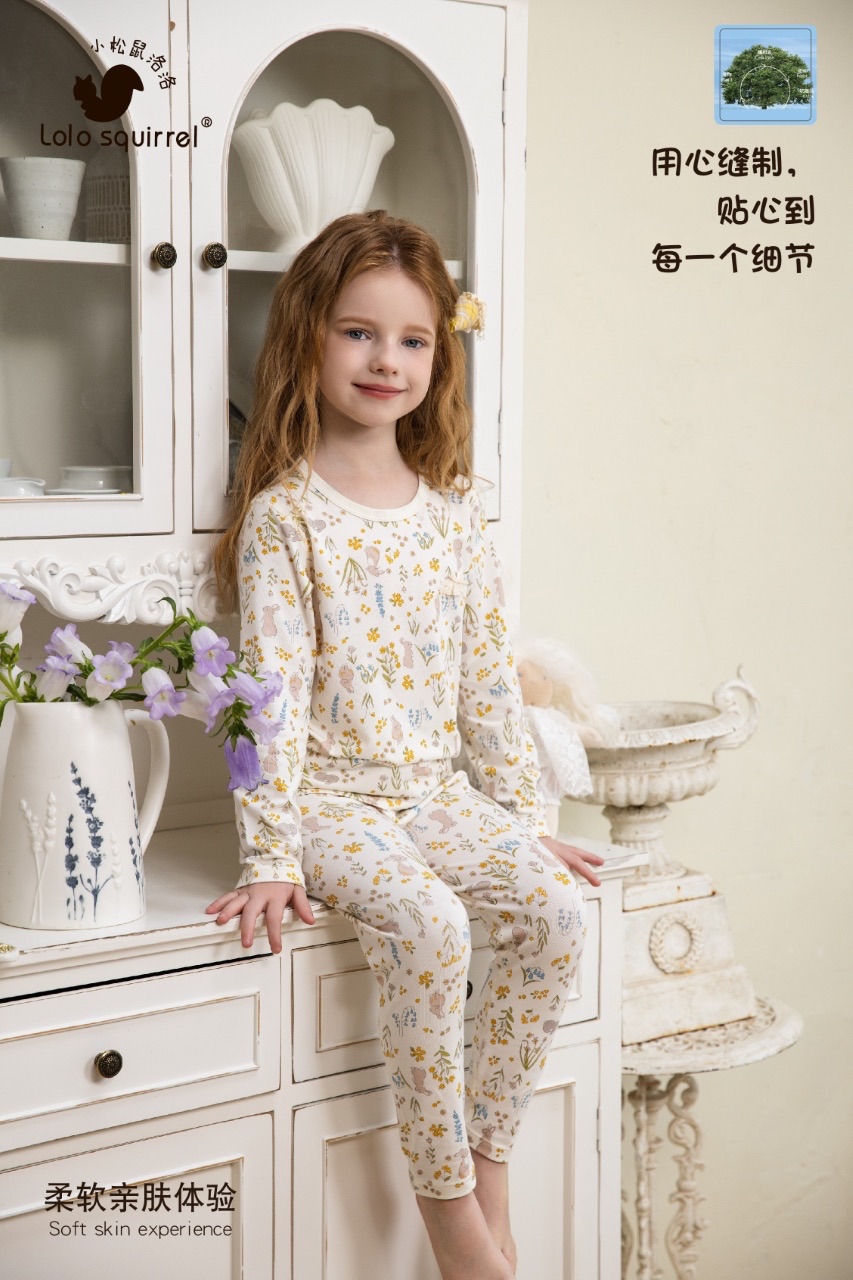 LLSQ Vintage Floral Bunny Antibacterial PJ 