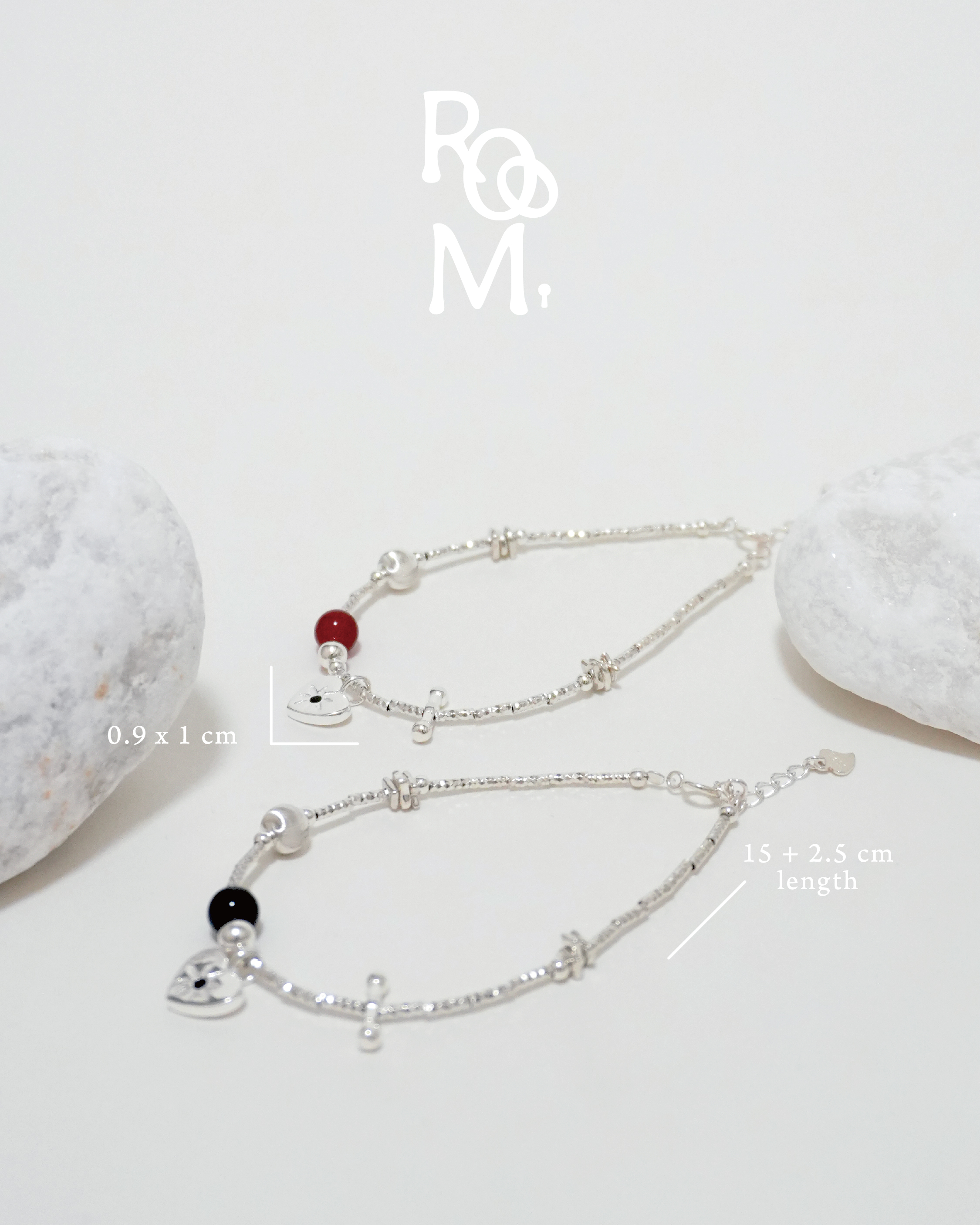 Agate Heart Drop Bracelet