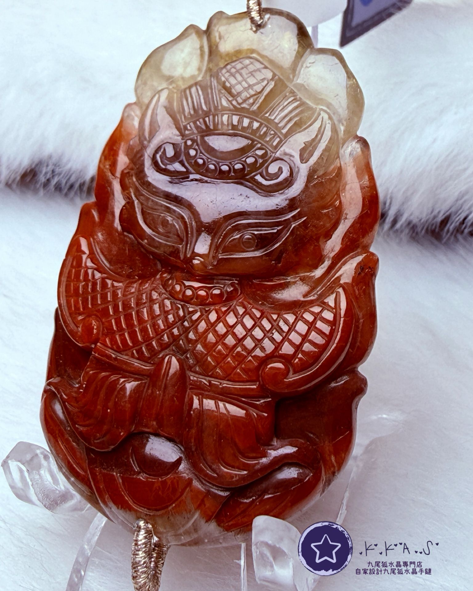 K00122 Black Label 紅極光將軍狐 - 吊墜/手牌兩用款