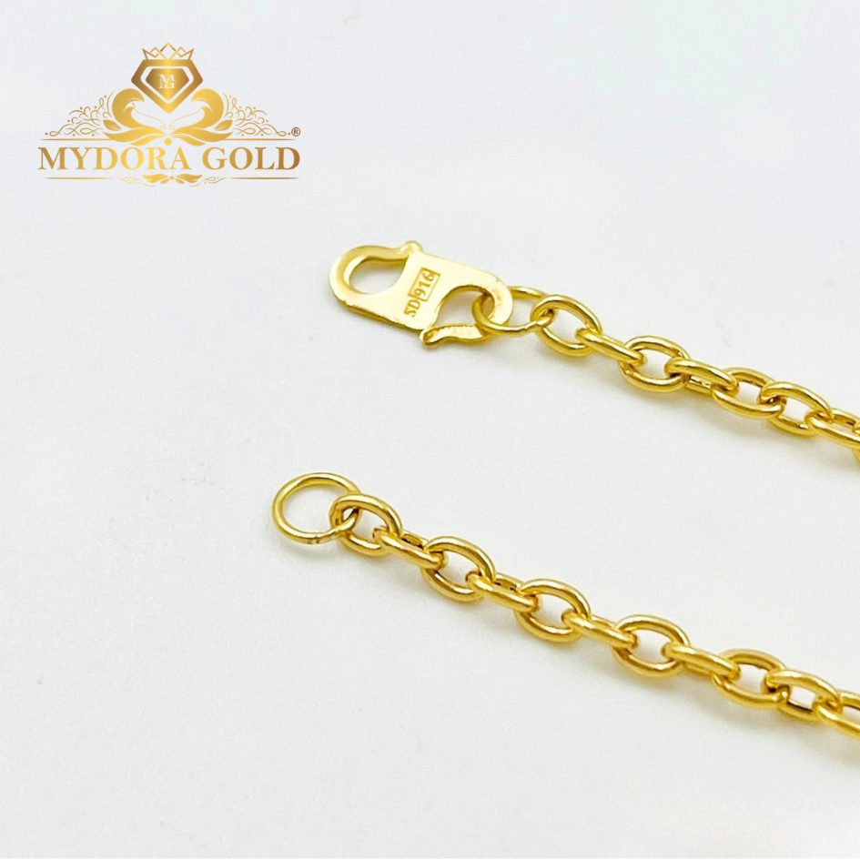MYDORA Rantai Tangan Sauh Licin Bunga Marissa l EMAS 916/22K