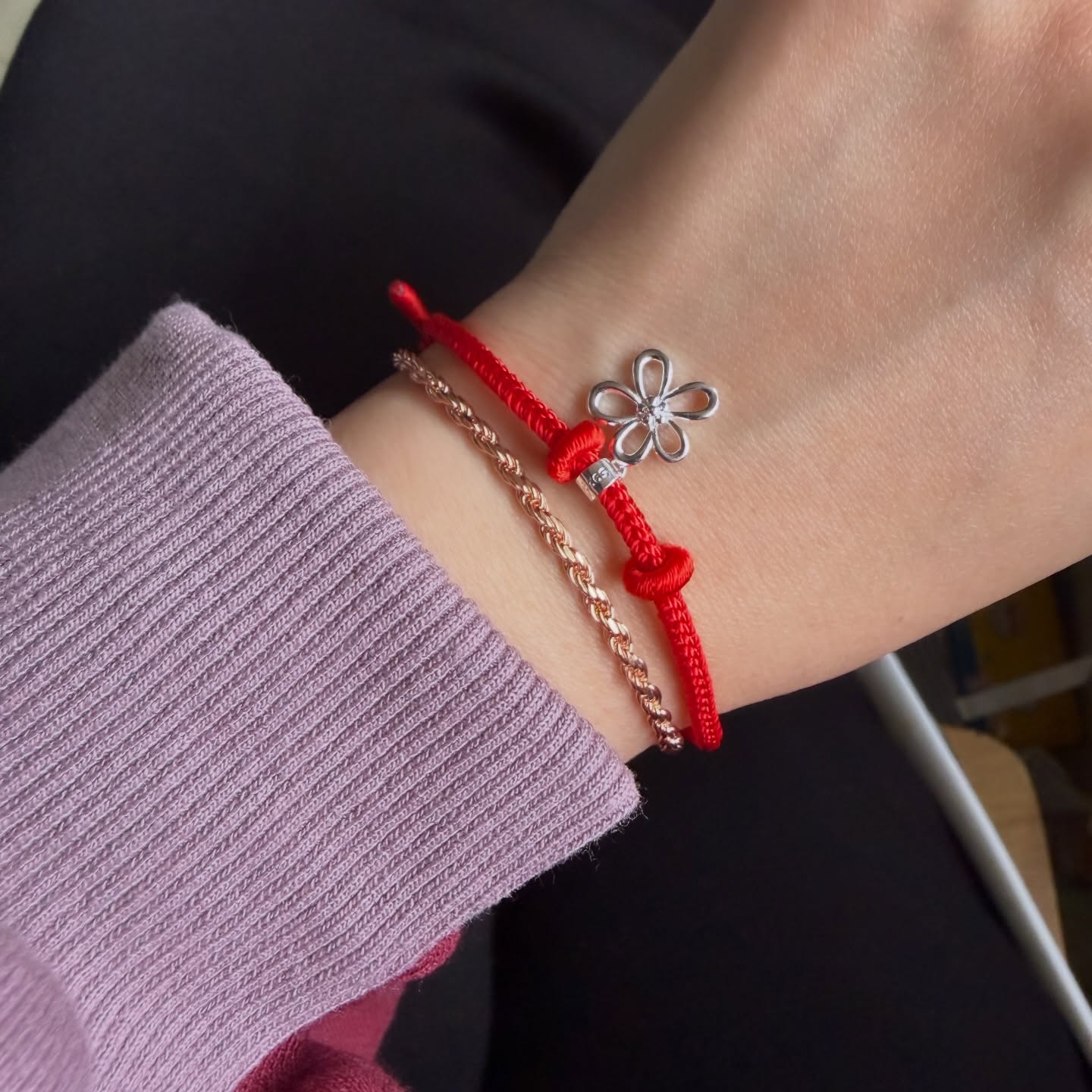 MBB001 編織紅繩x花花