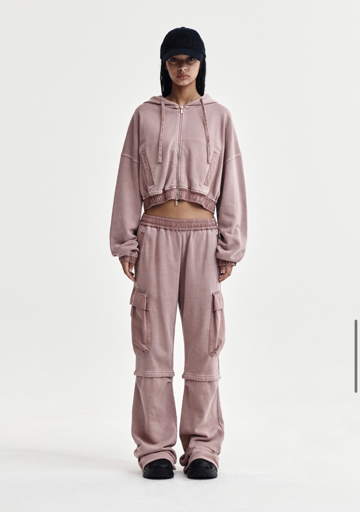 MATIN KIM特價場 PIGMENT DYED CARGO PANTS FOR WOMEN IN PINK