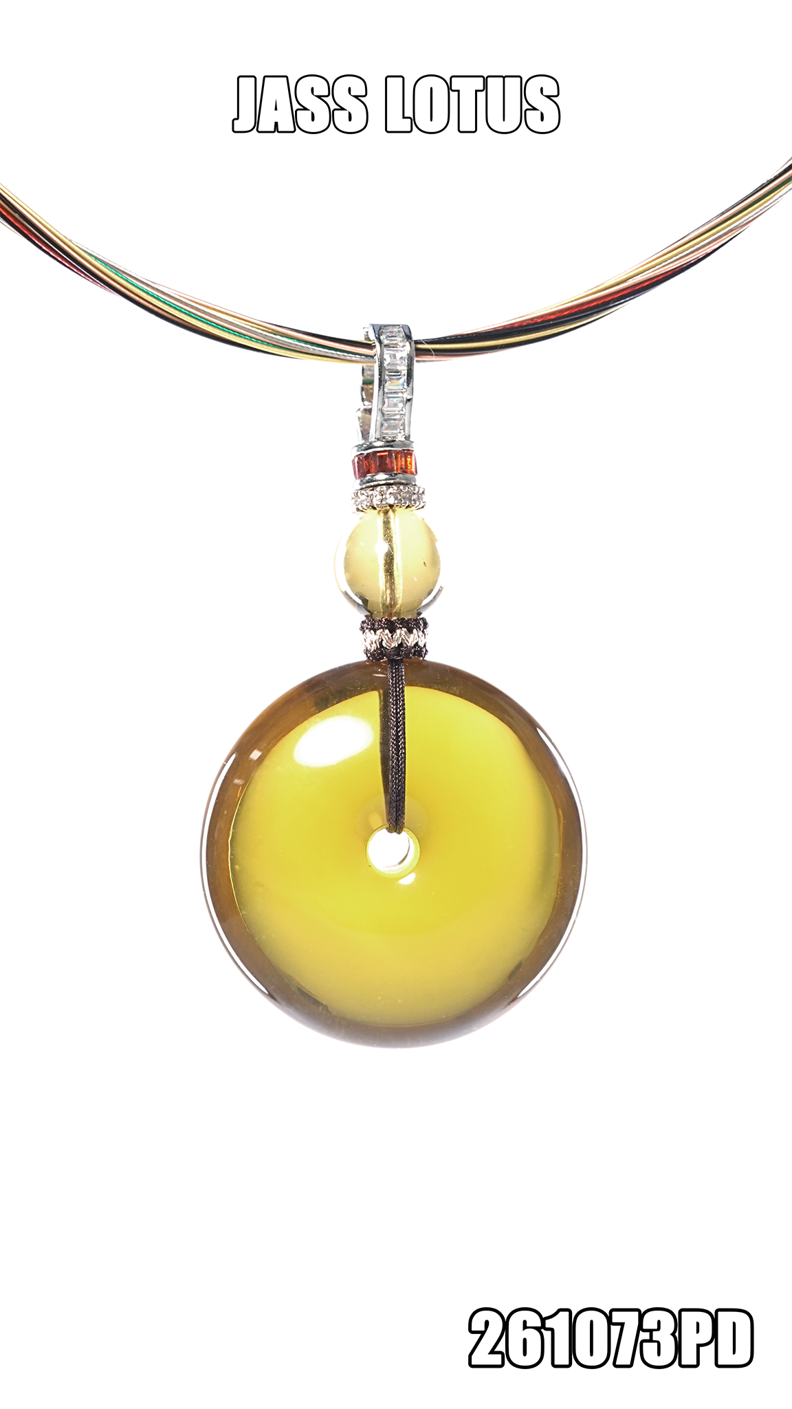 緬甸天然琥珀淨水綠茶珀平安扣吊墜