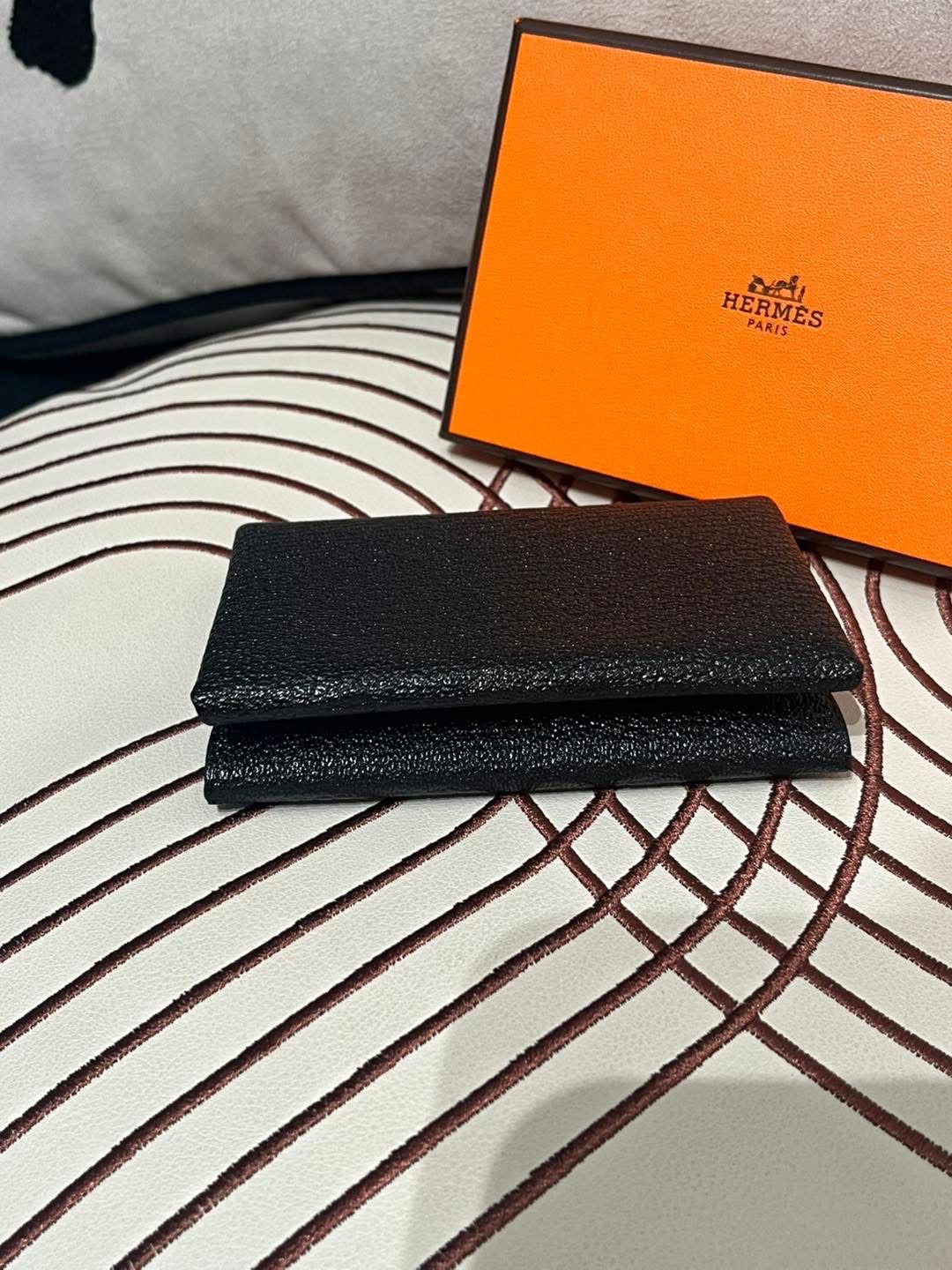 全新 Hermes calvi duo ,noir 山羊皮 全新 100%Authentic,100%new✅box 