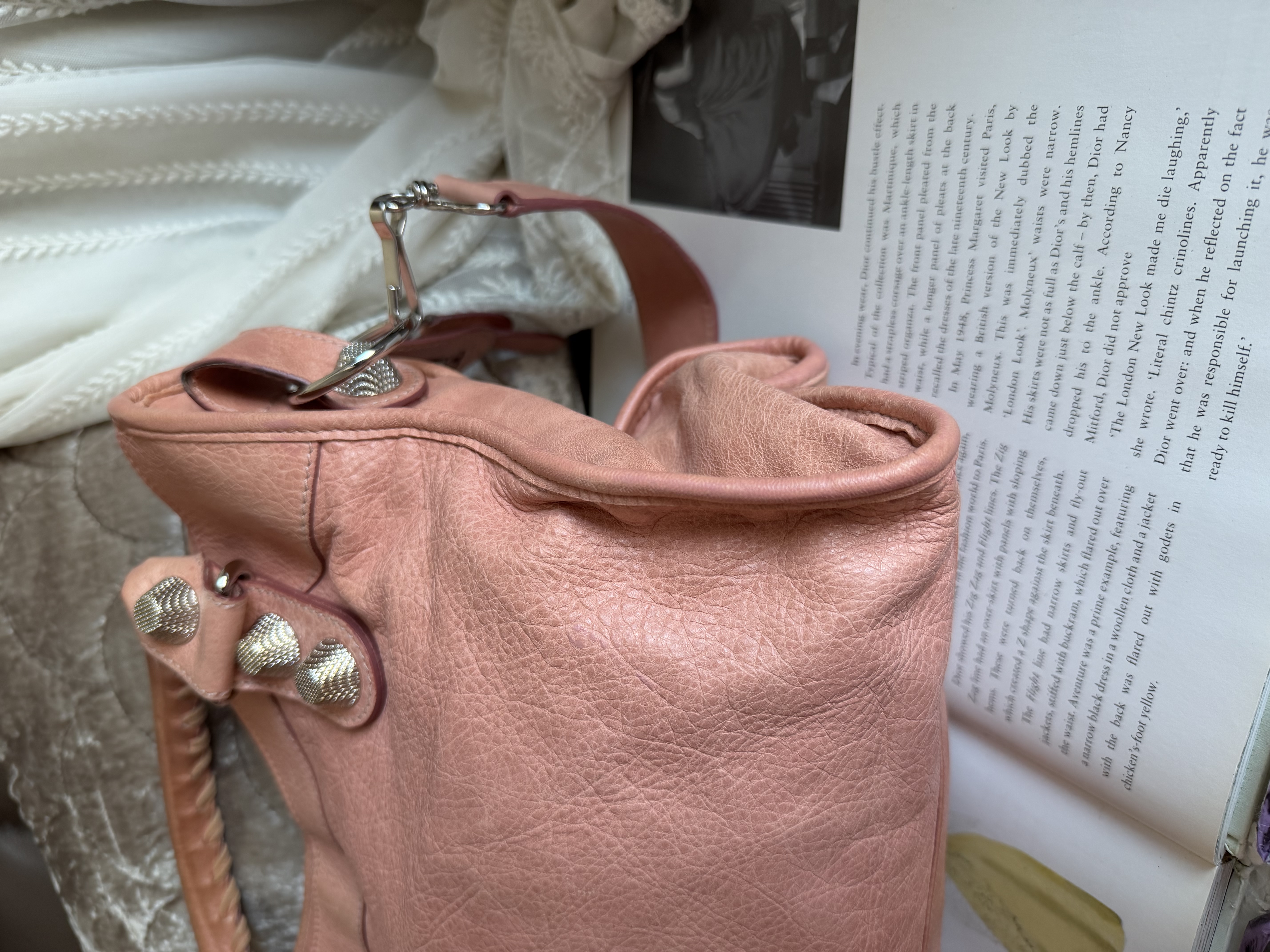 balenciaga Vieux Rose pink classic city giant 21 silver 銀大釘