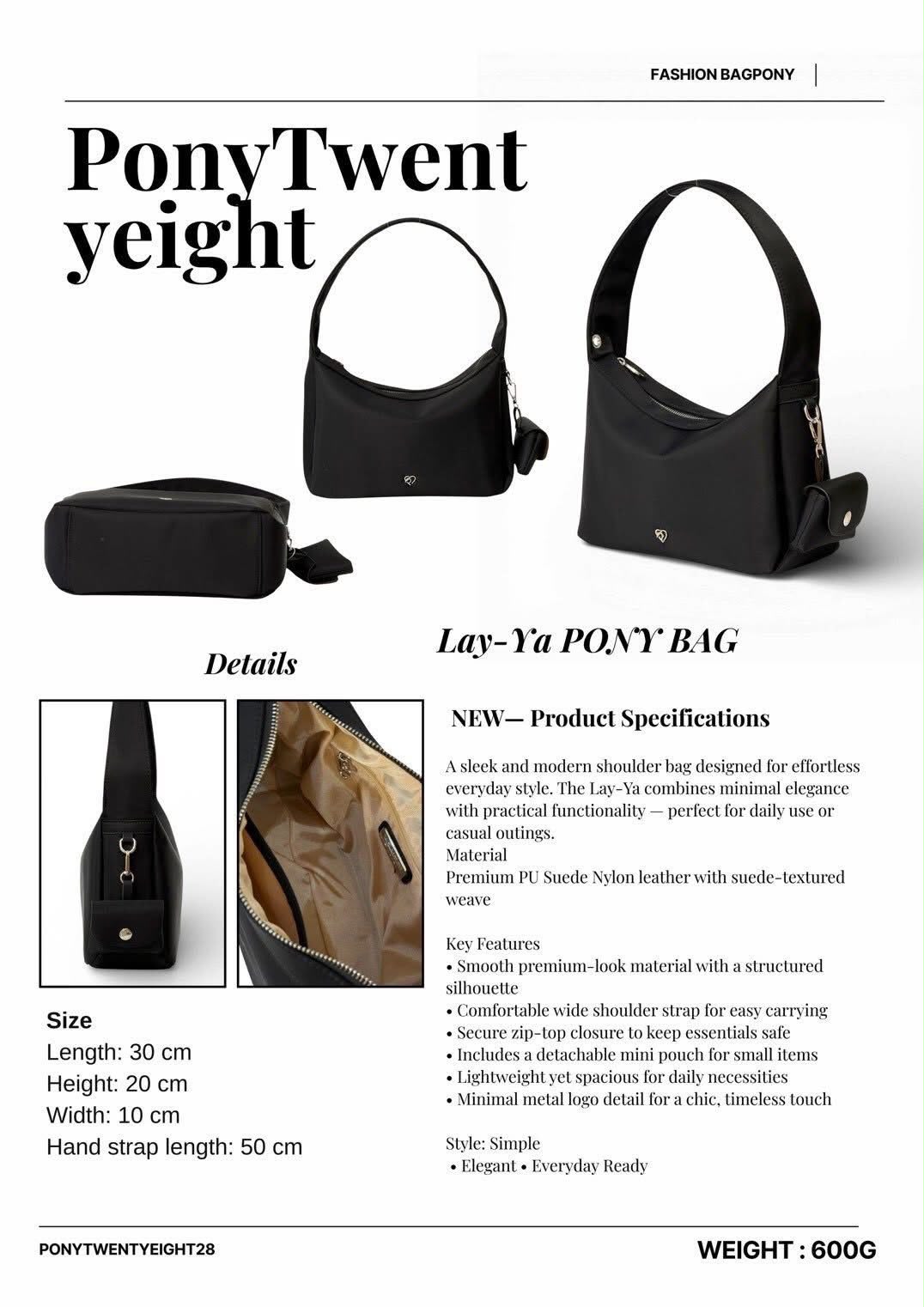 泰國人氣PonyTwentyEight - Lay-ya Bag 配送一個小袋