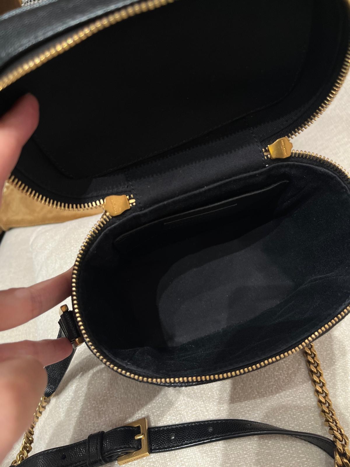 Ysl 80'S VANITY BAG IN CARRÉ-QUILTED GRAIN DE POUDRE EMBOSSED LEATHER 100%Authentic, 98%new ✅Dust bag