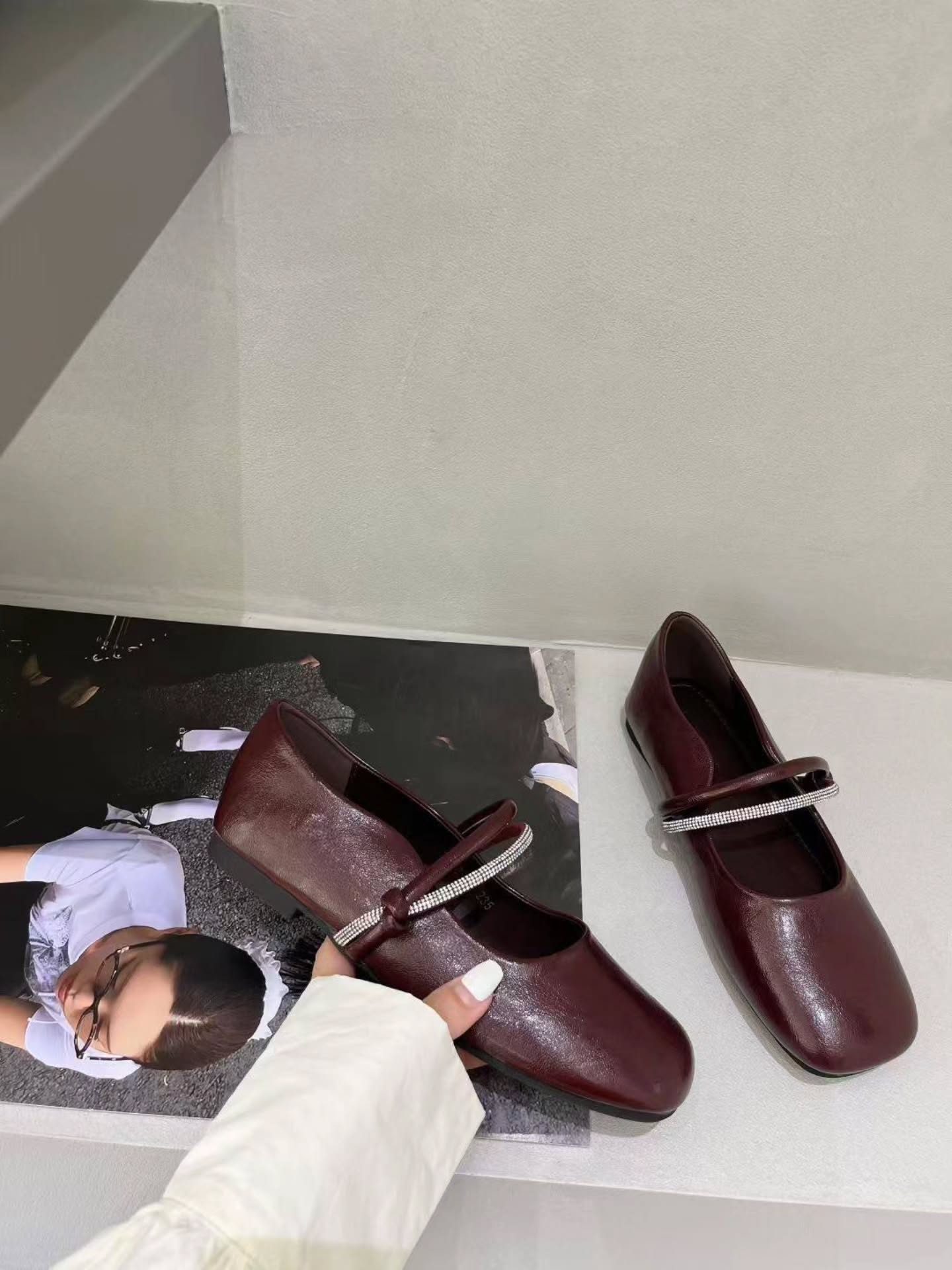 2528-22 水钻玛丽珍平底鞋 🇨🇳