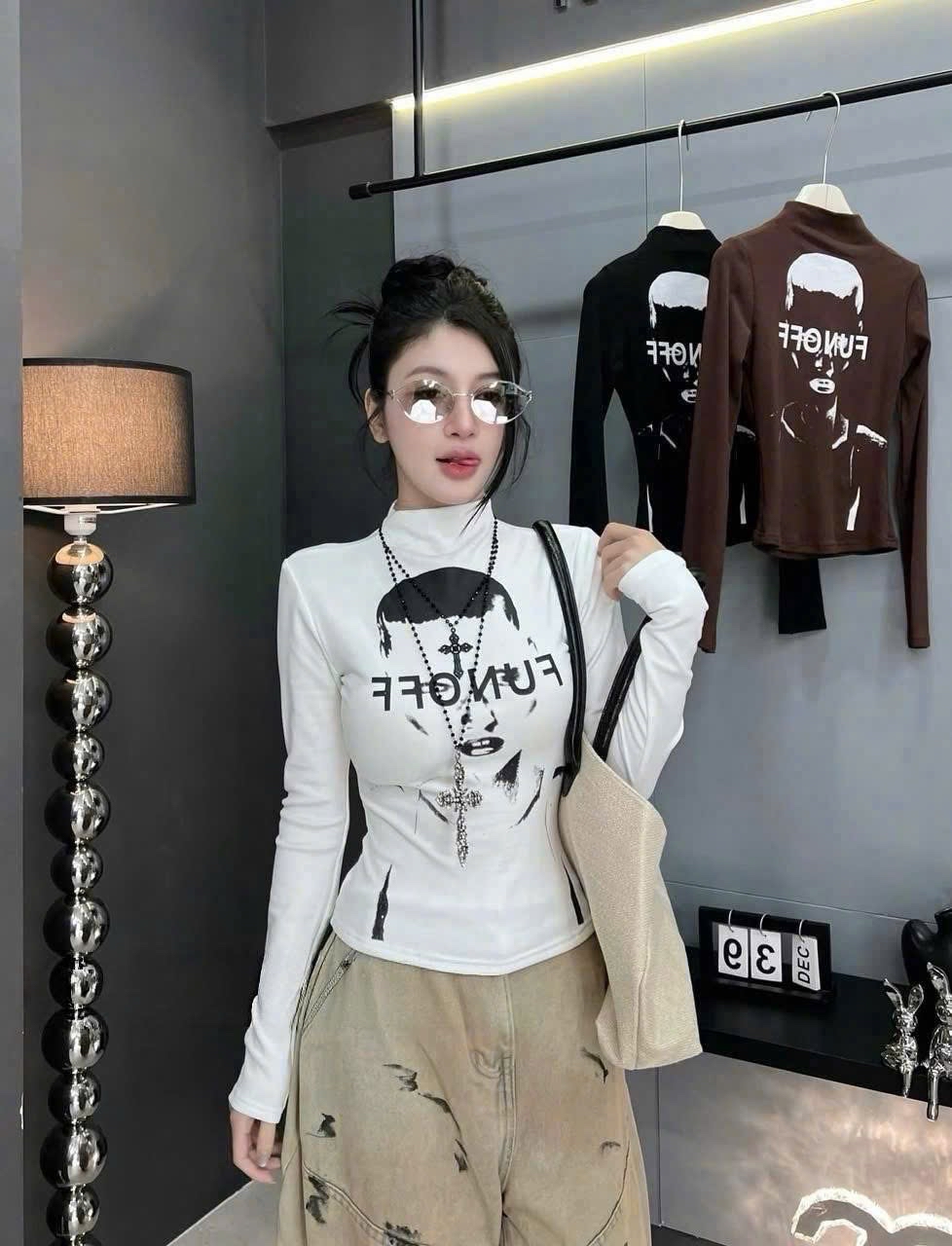 印花前衛哥德風長袖