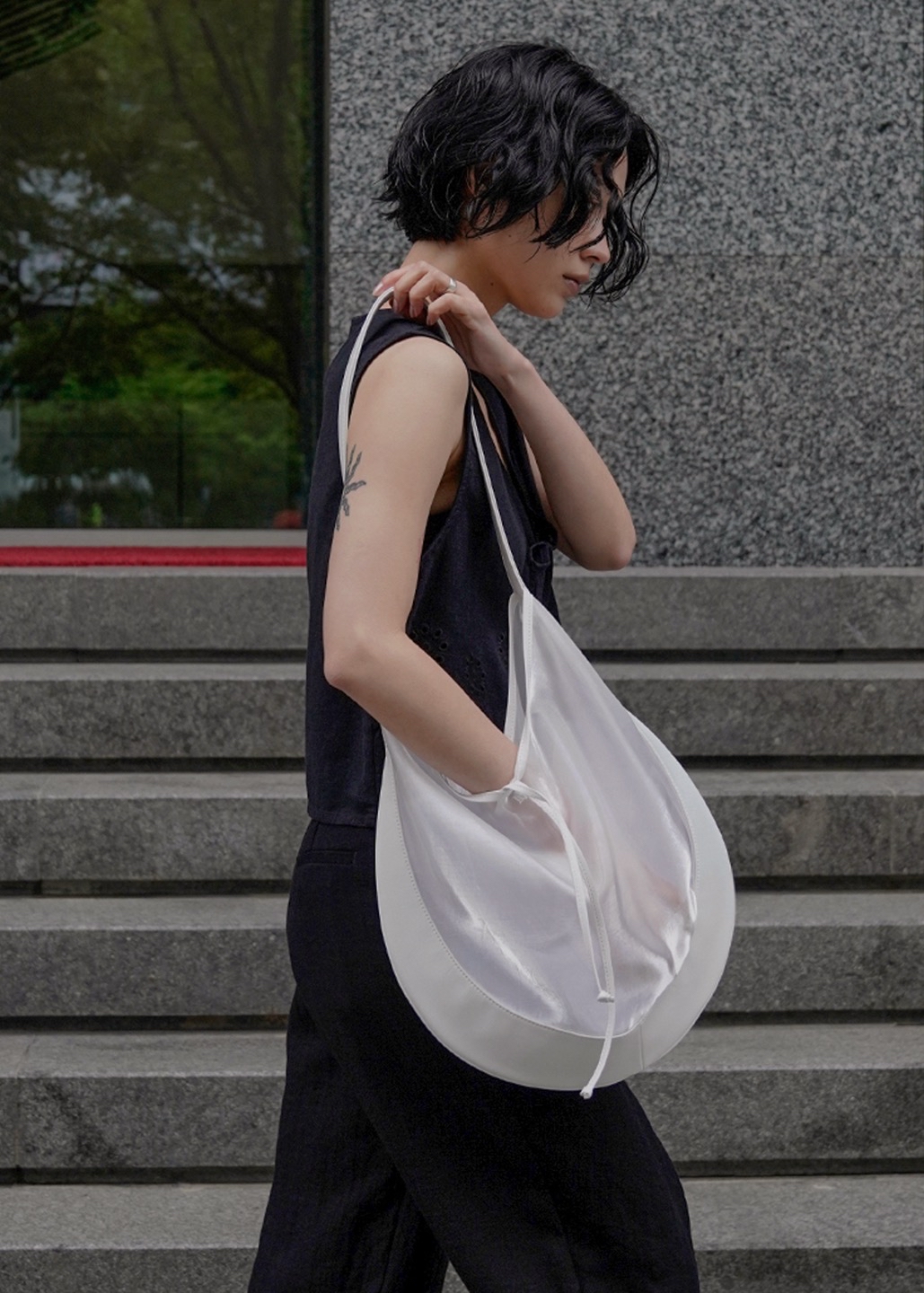🇰🇷韓國Kwani - Curvee Hobo Bag Organza White