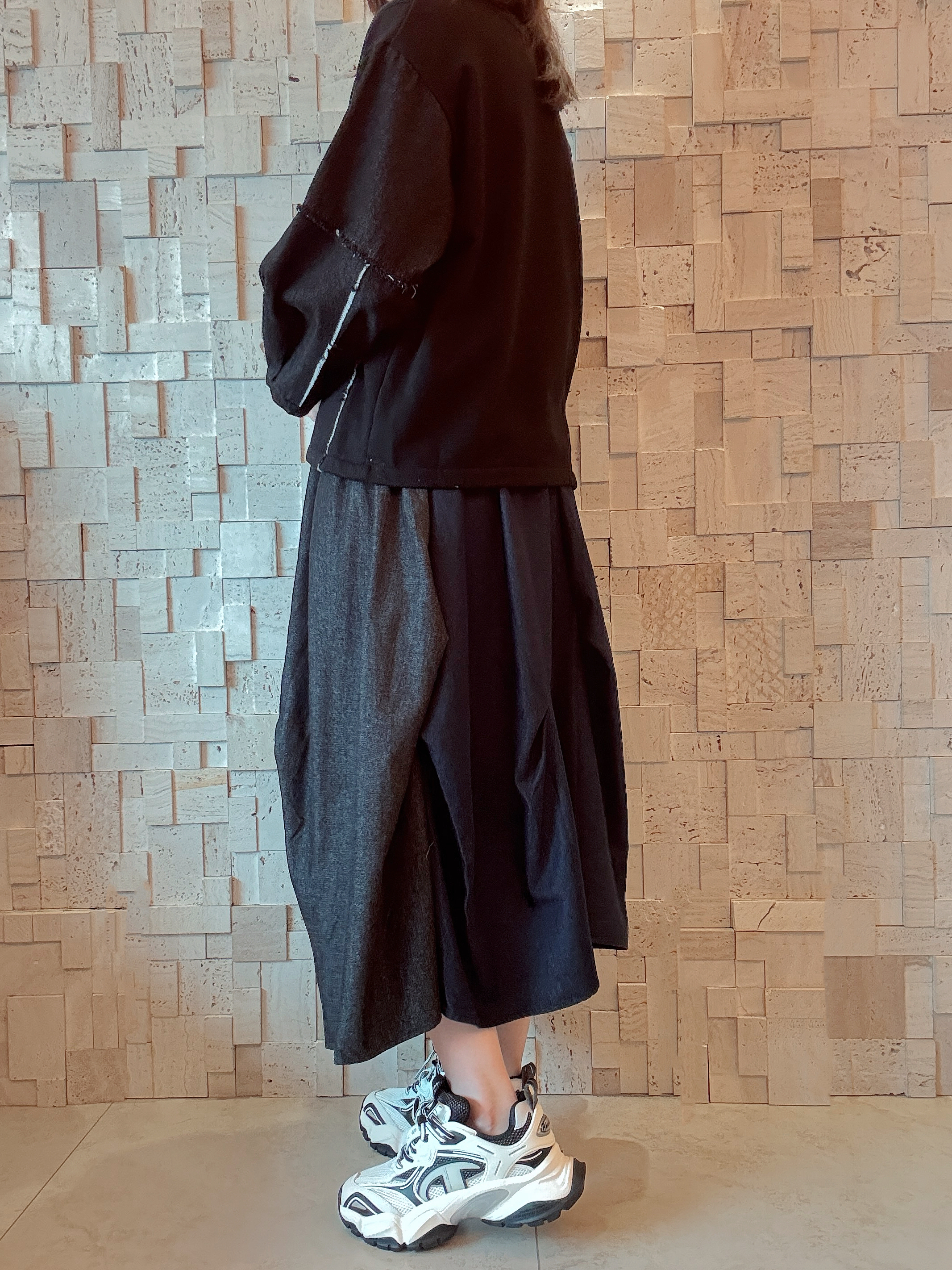 #2001 牛仔拼棉Top