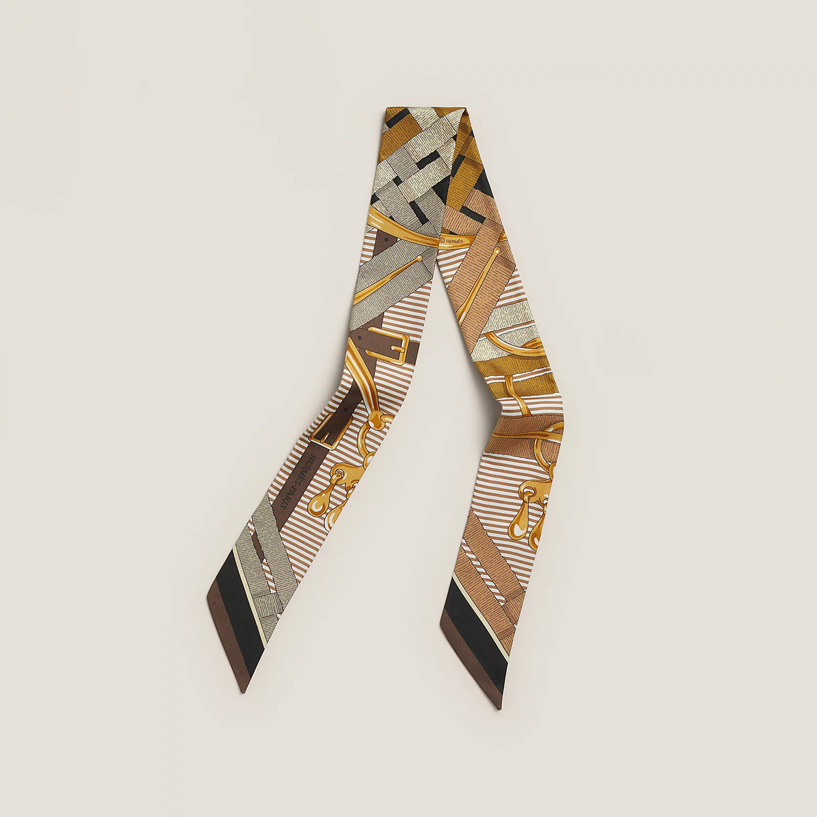 Hermès 全新🆕 100%絲 Mors A Jouests Chemis 馬嚼鎖環襯衫圖案 Twilly