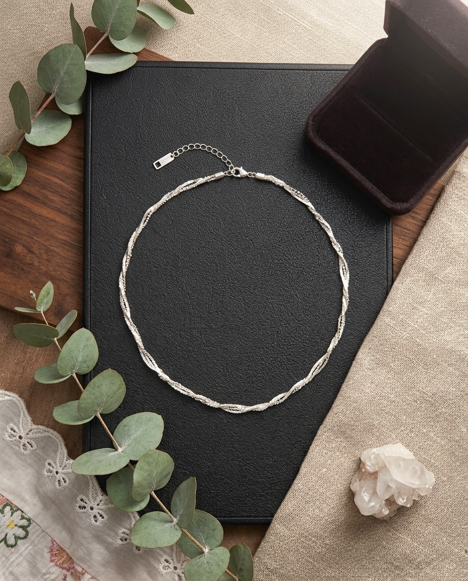 S925 - EN0117 Aurora Twist Necklace