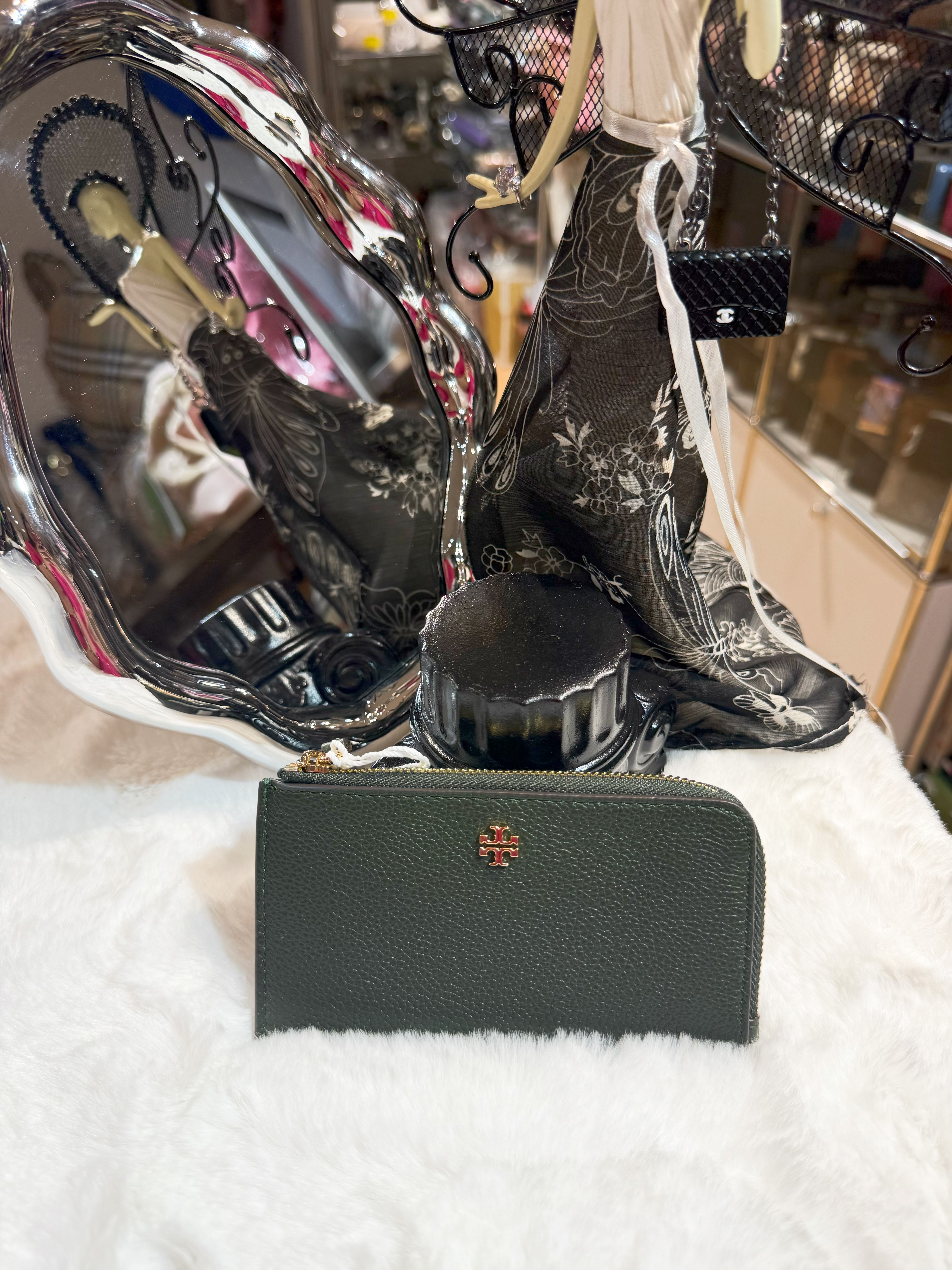 Tory burch Blake zip card case verde