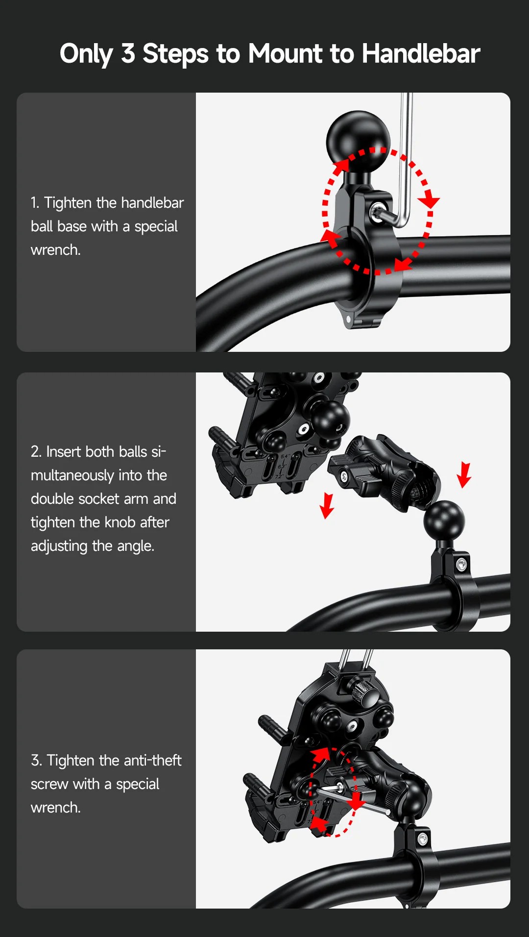 Ulefone Armor Mount Pro AM01 薄款 360° 旋轉自行車支架 Universal Handlebar Phone Mount
