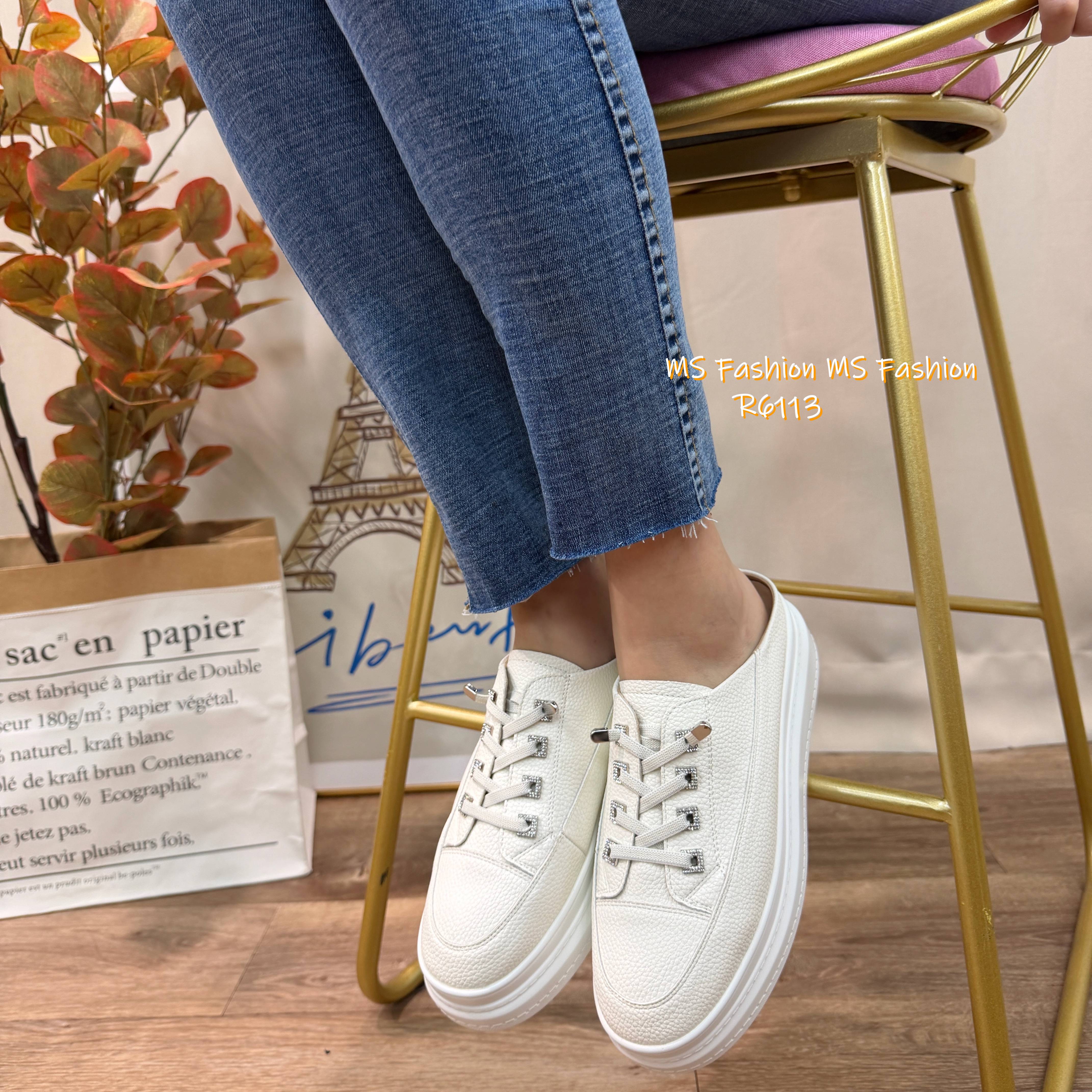 R6113 韓國🇰🇷真皮後拖厚底Sneakers