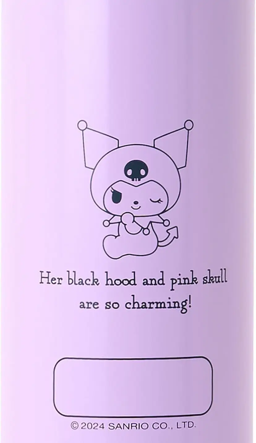 現貨🌸日本直送 |Sanrio Kuromi雙層真空不鏽鋼水瓶帶蓋（附軟墊保護套）470ml 